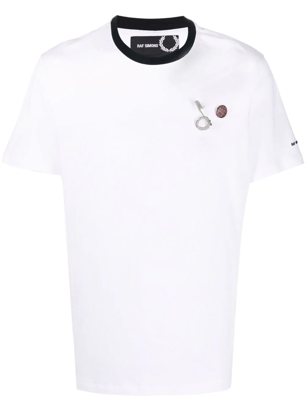 safety pin-detail short-sleeve T-shirt - 1