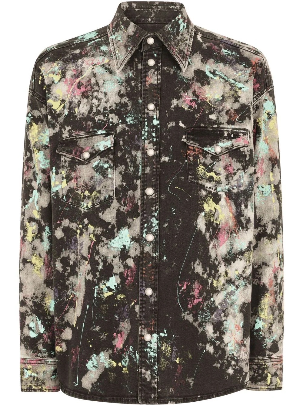 paint-splatter longsleeved shirt - 1