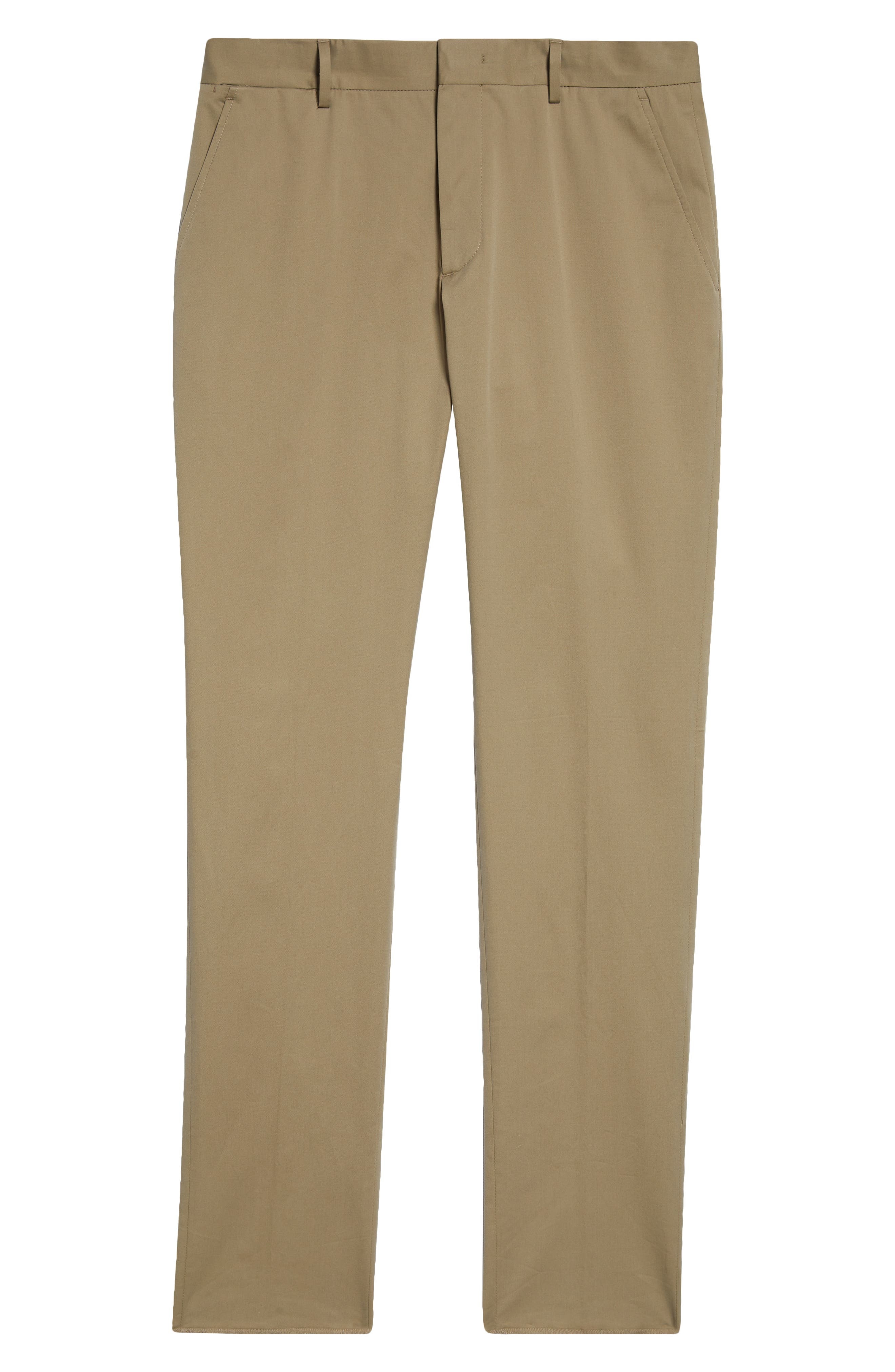 Flat Front Stretch Cotton Gabardine Trousers - 4