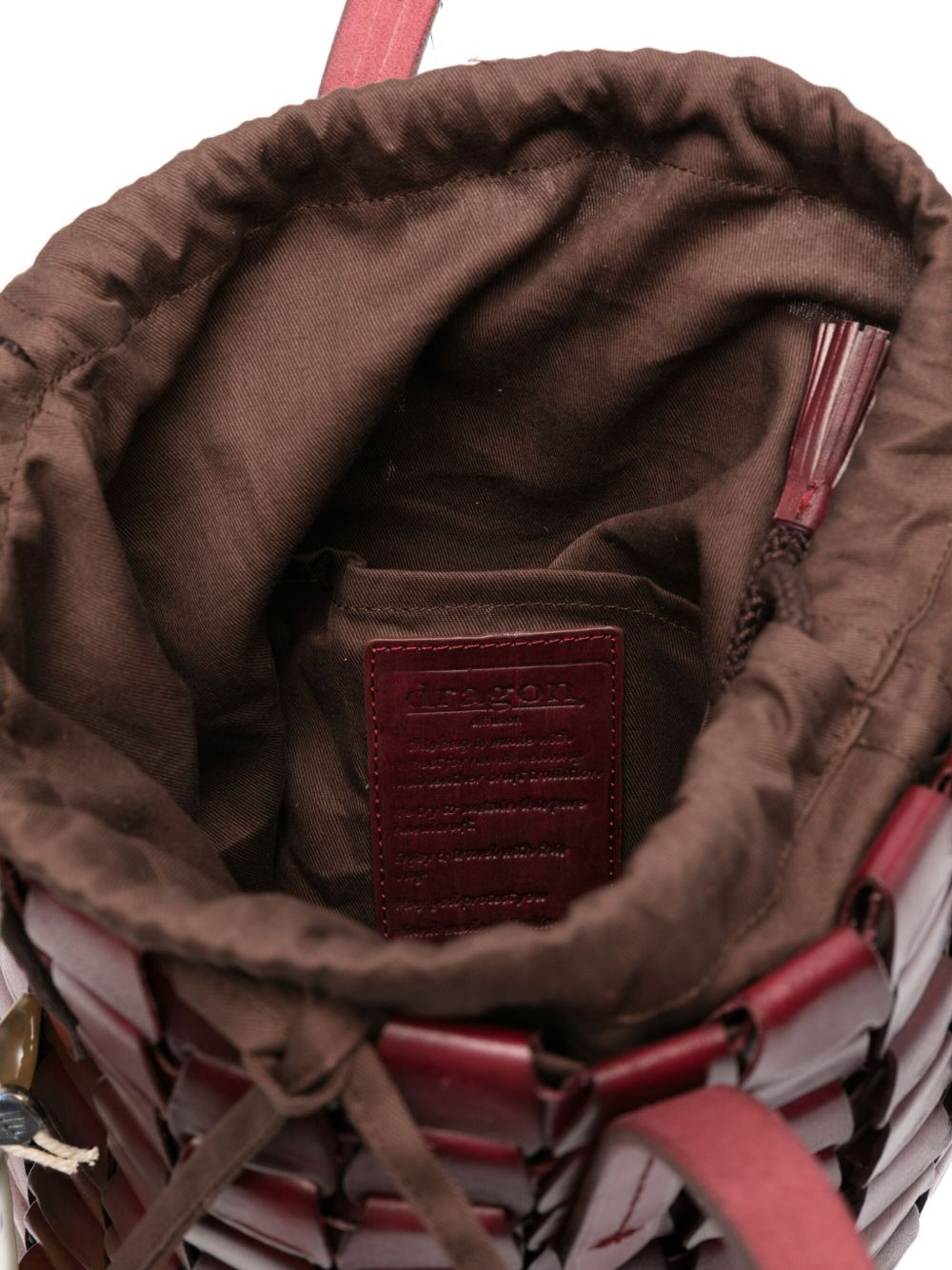 leather-woven bucket bag - 5