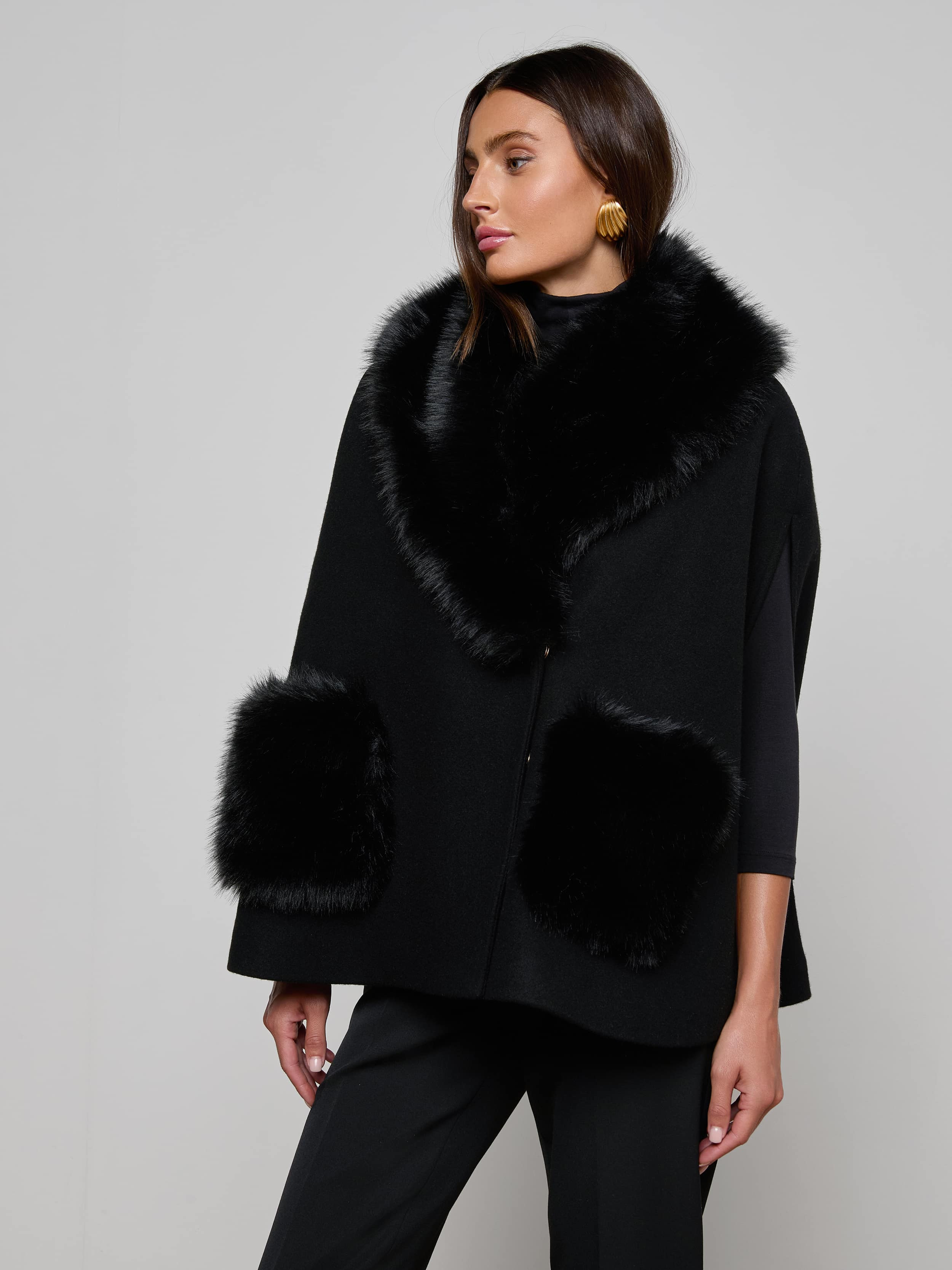 Chana Faux Fur Cape - 3