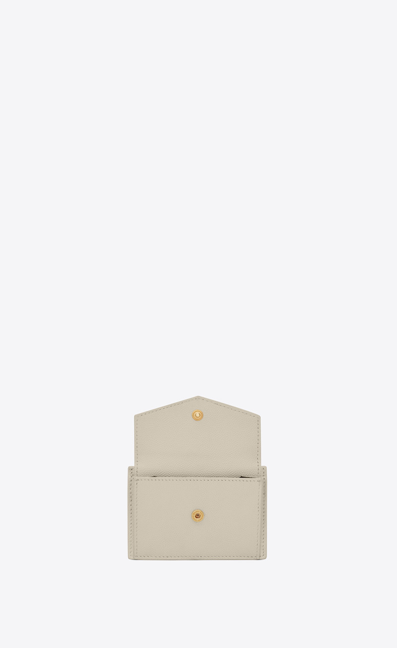 SAINT LAURENT uptown card case in grain de poudre embossed leather outlook