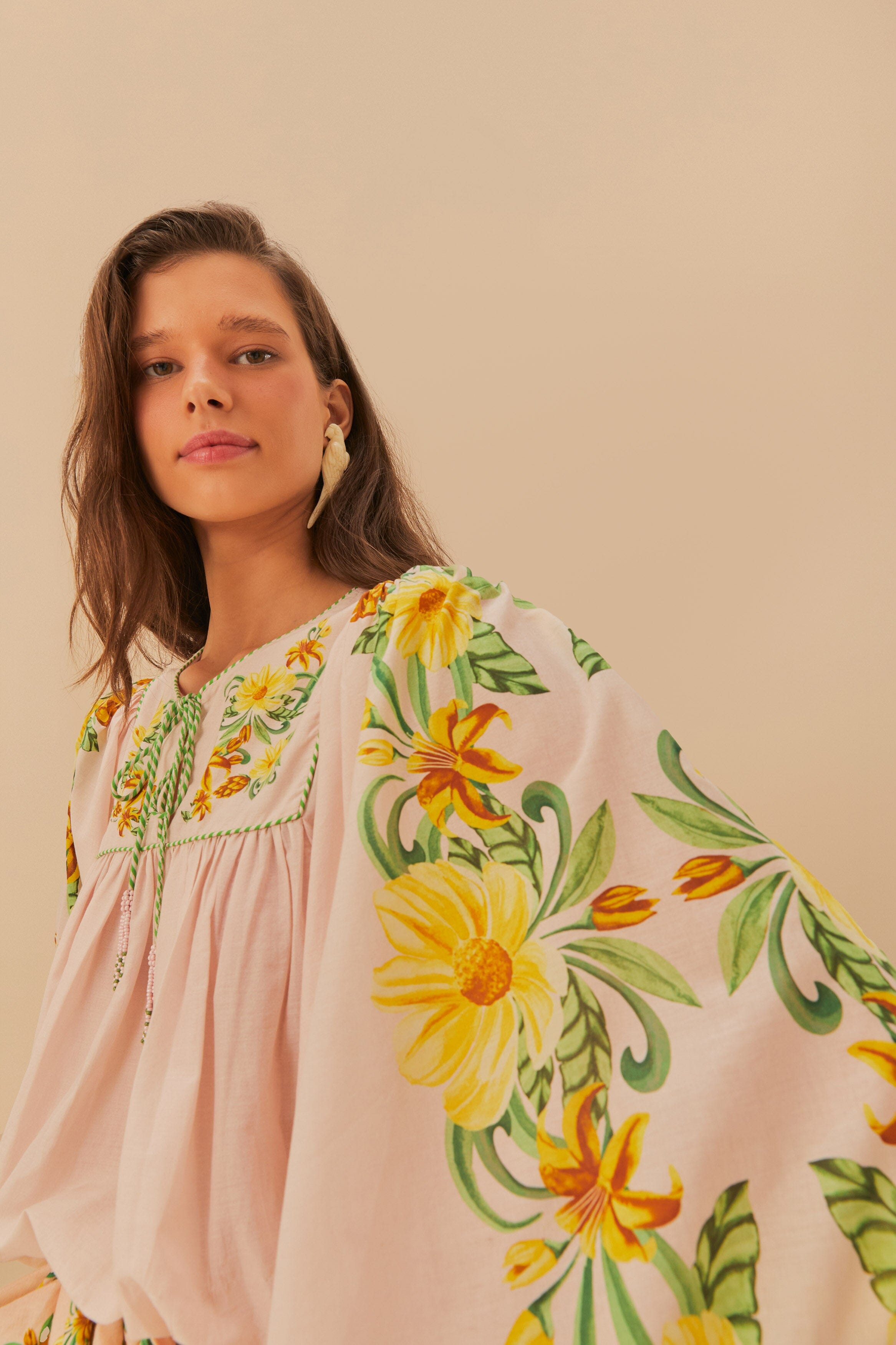 Pink Botanical Beauty Long Sleeve Blouse - 3
