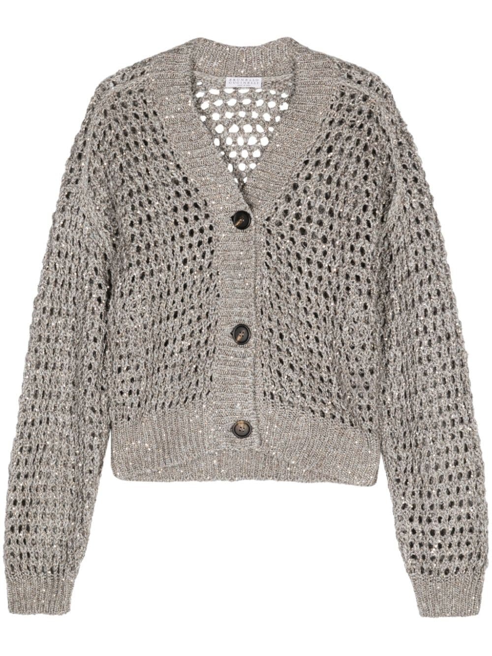 Sequined knitted cardigan - 1