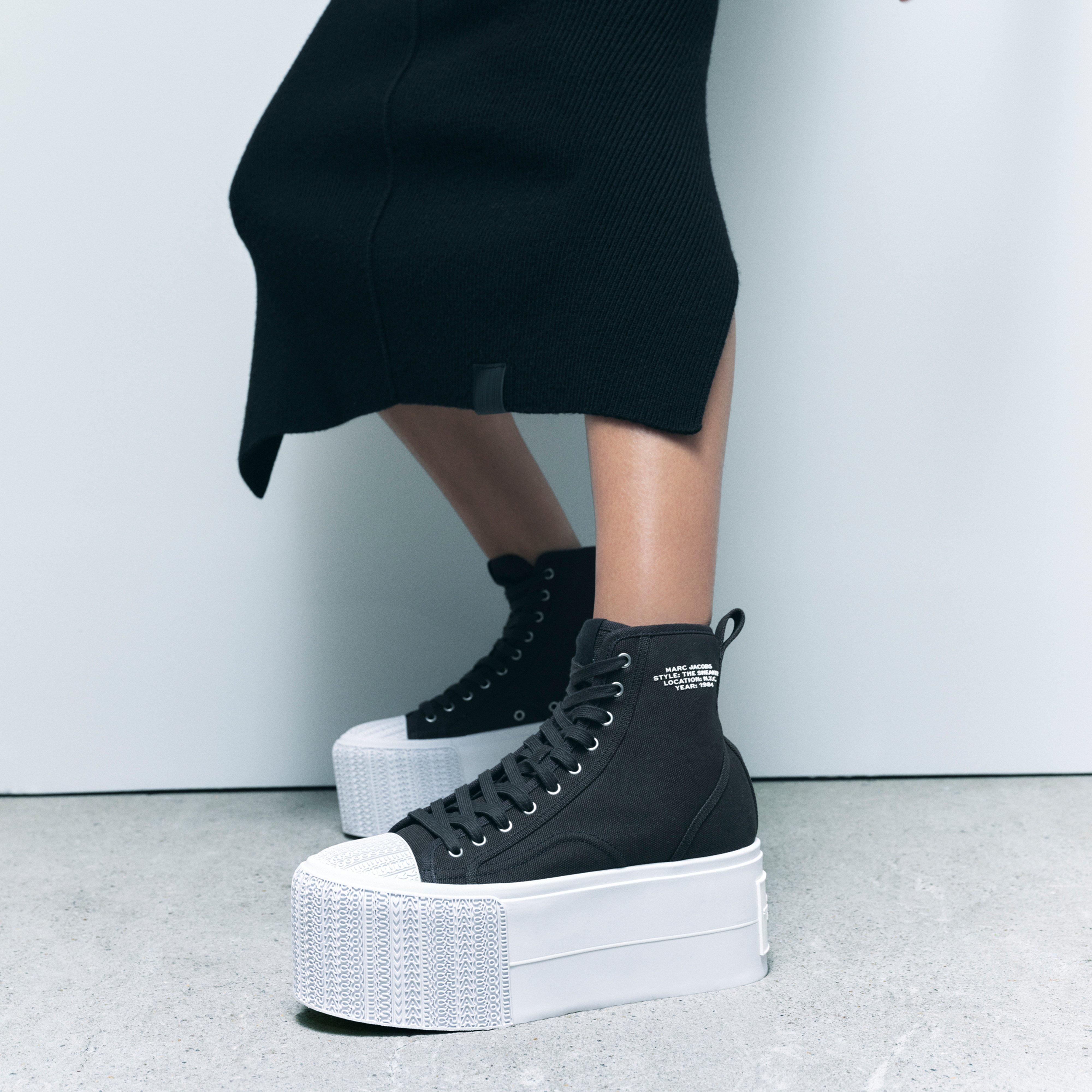 ★MARC JACOBS★ Canvas High Top Platform SneakerWhite MS4AA2 Marc Jacobs HI TOP PLATFORM LD44 | cruisefashion | REVERSIBLE