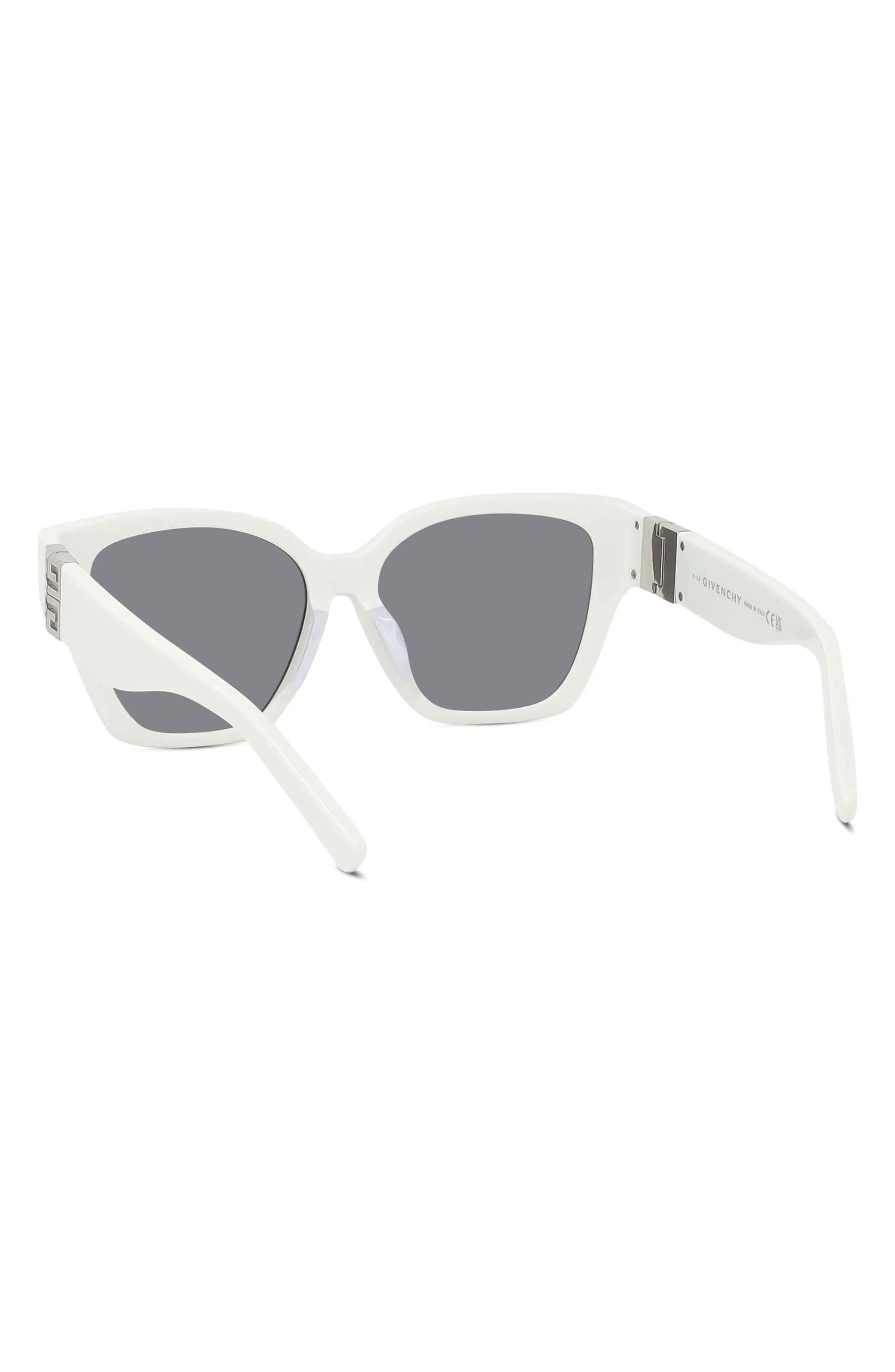 4G 56mm Square Sunglasses in Ivory /Smoke Mirror - 6