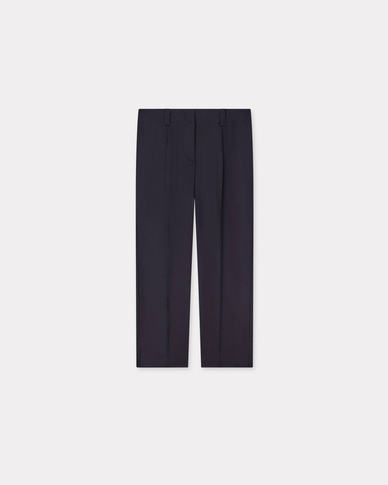 'KENZO Weave' cropped pants in wool jacquard 1