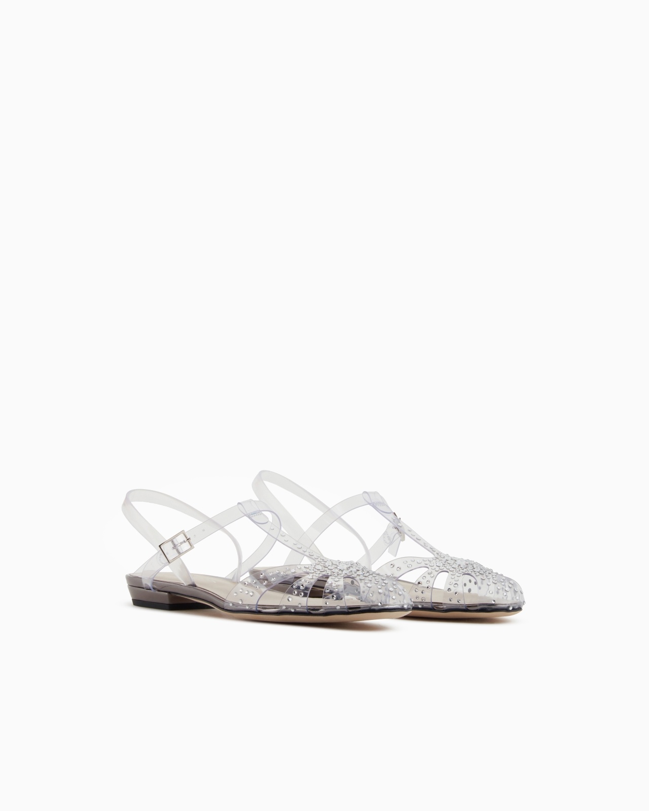 PVC AND RHINESTONE SLINGBACK BALLERINAS - 2