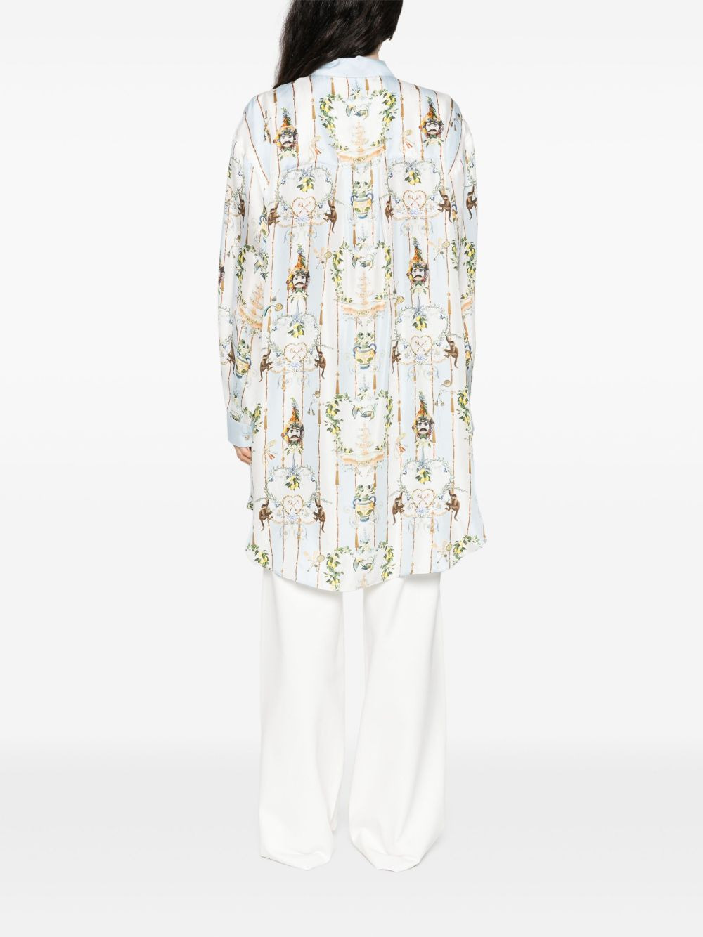 graphic-print silk shirt - 4