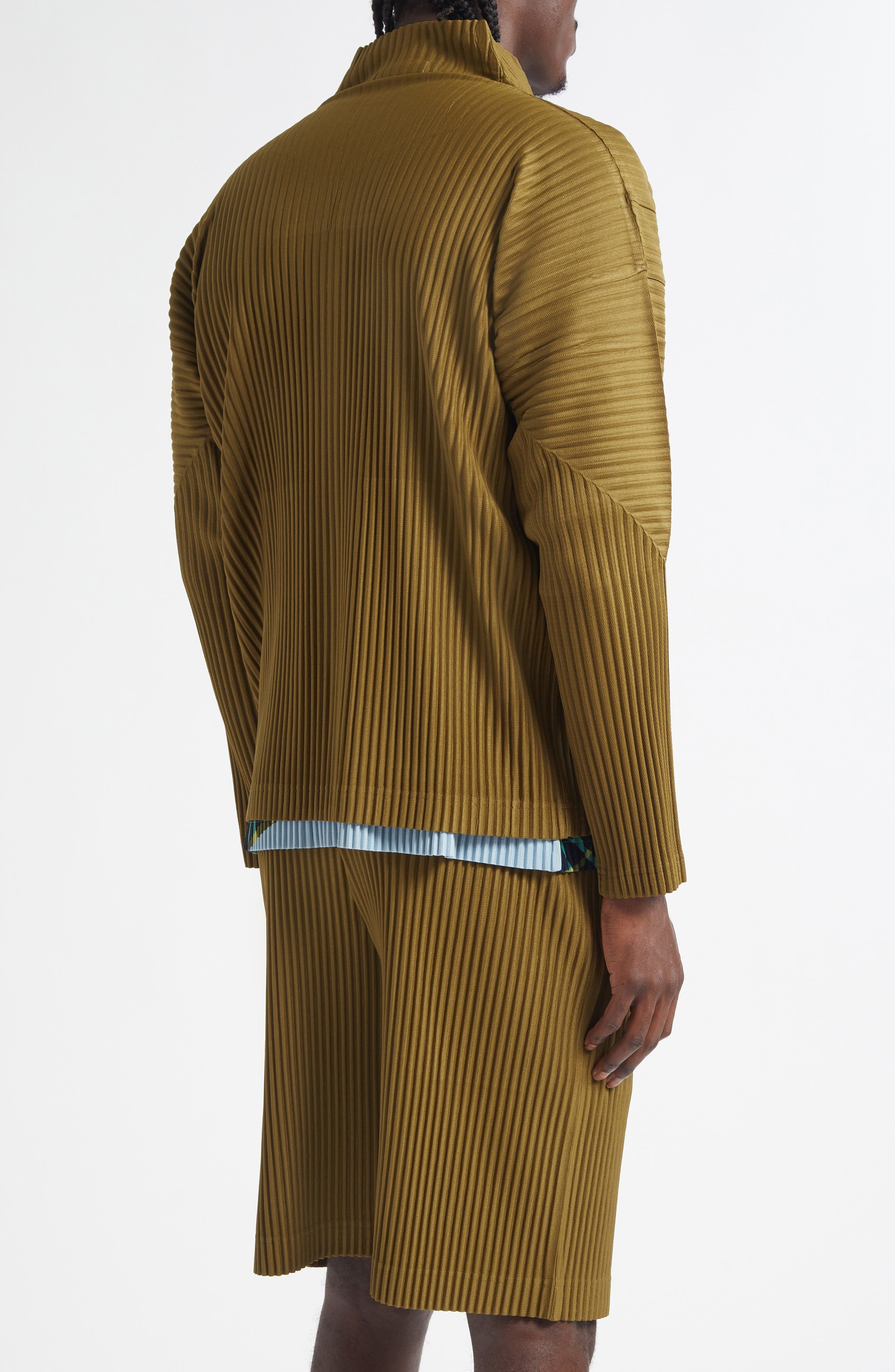 Homme Plissé Issey Miyake Monthly Colors Pleated Full Zip Jacket in Olive Khaki at Nordstrom - 3