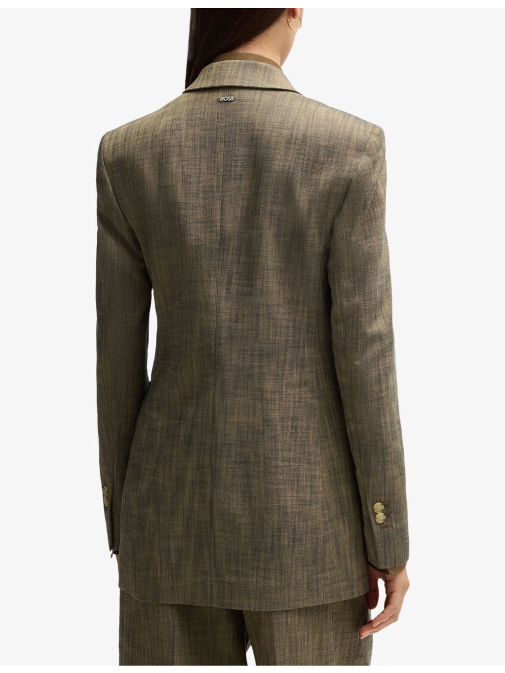 Double-breasted peak-lapel woven blazer - 4