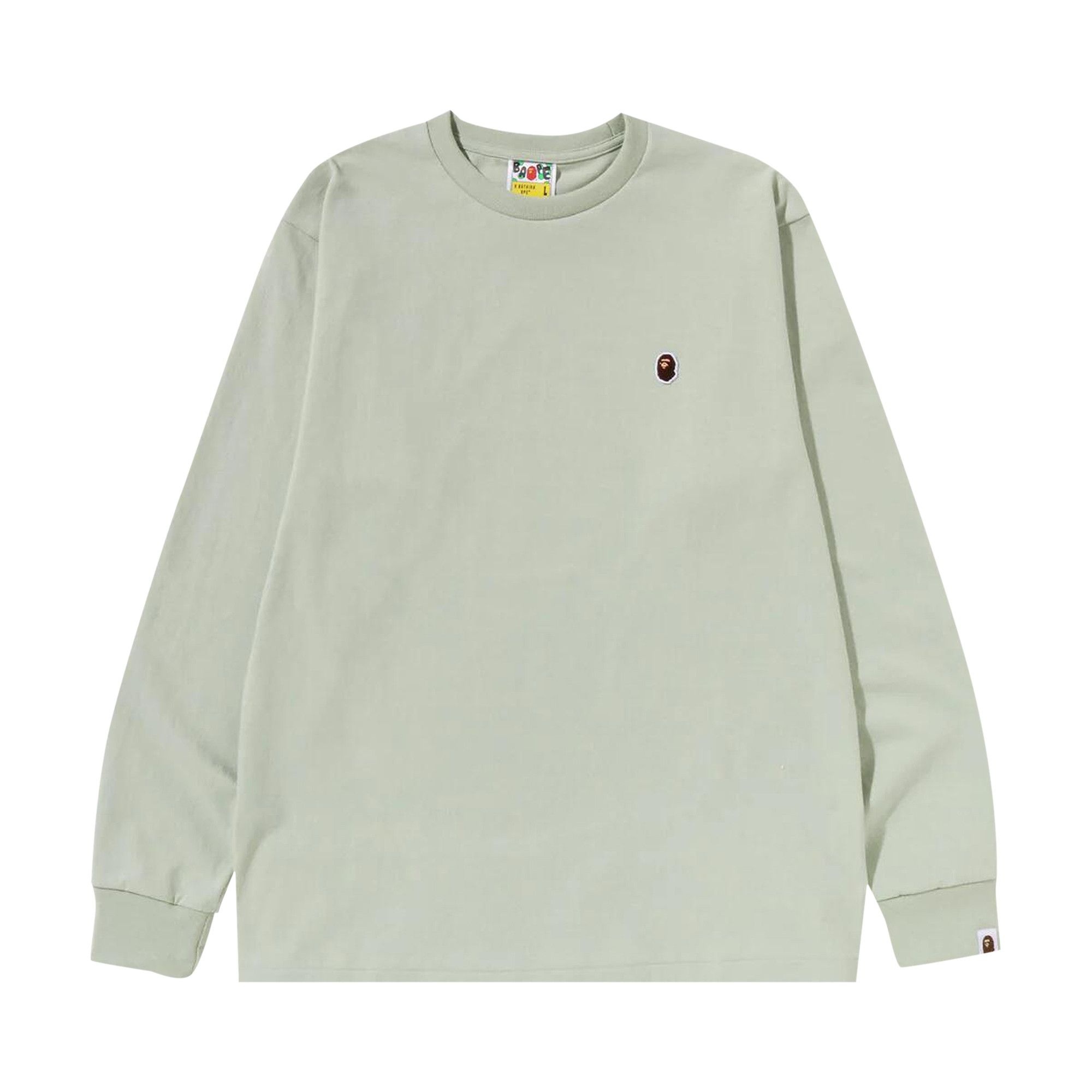 BAPE Ape Head One Point Long-Sleeve Tee 'Green' - 1