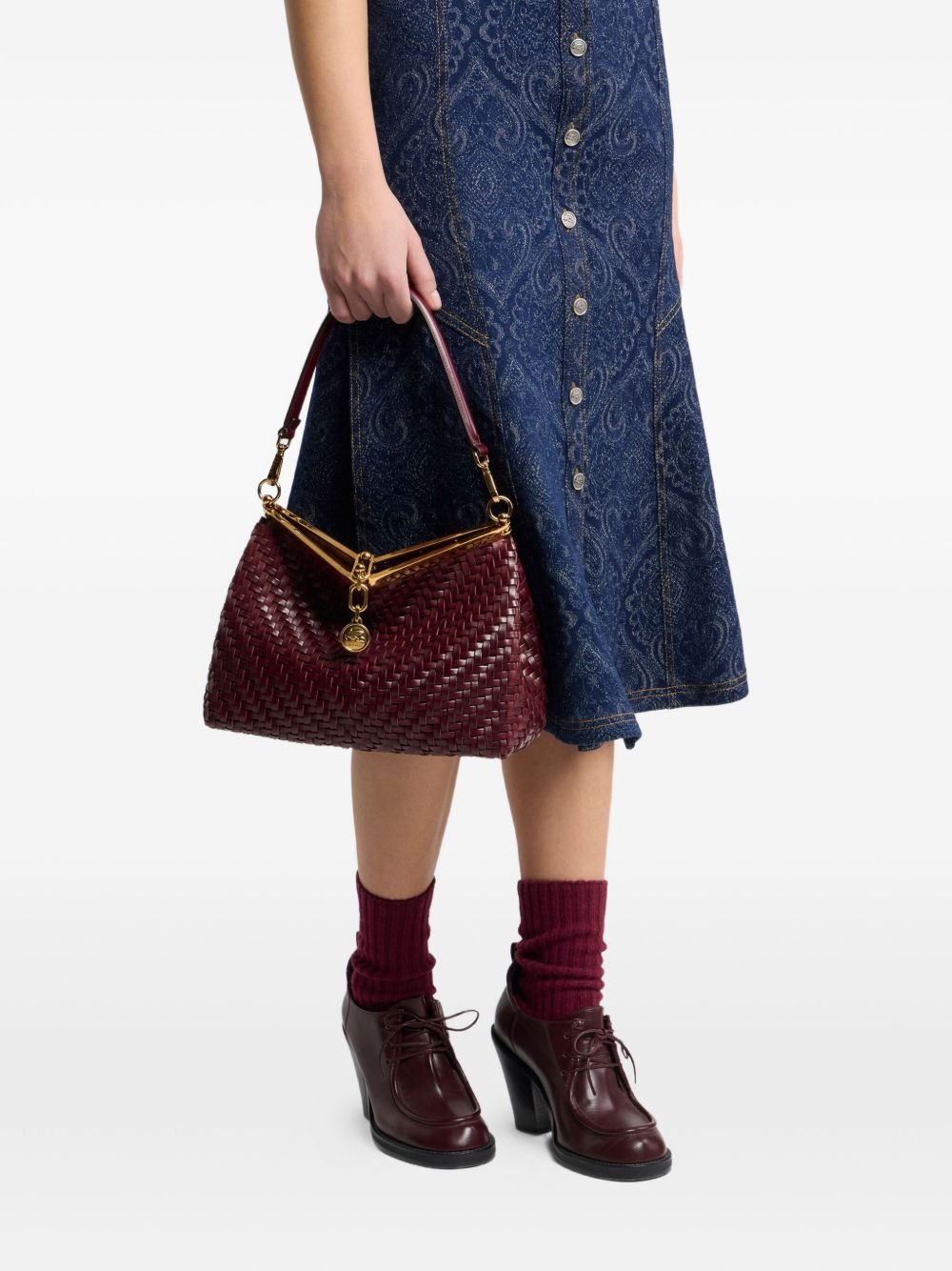 Vela woven leather shoulder bag - 2