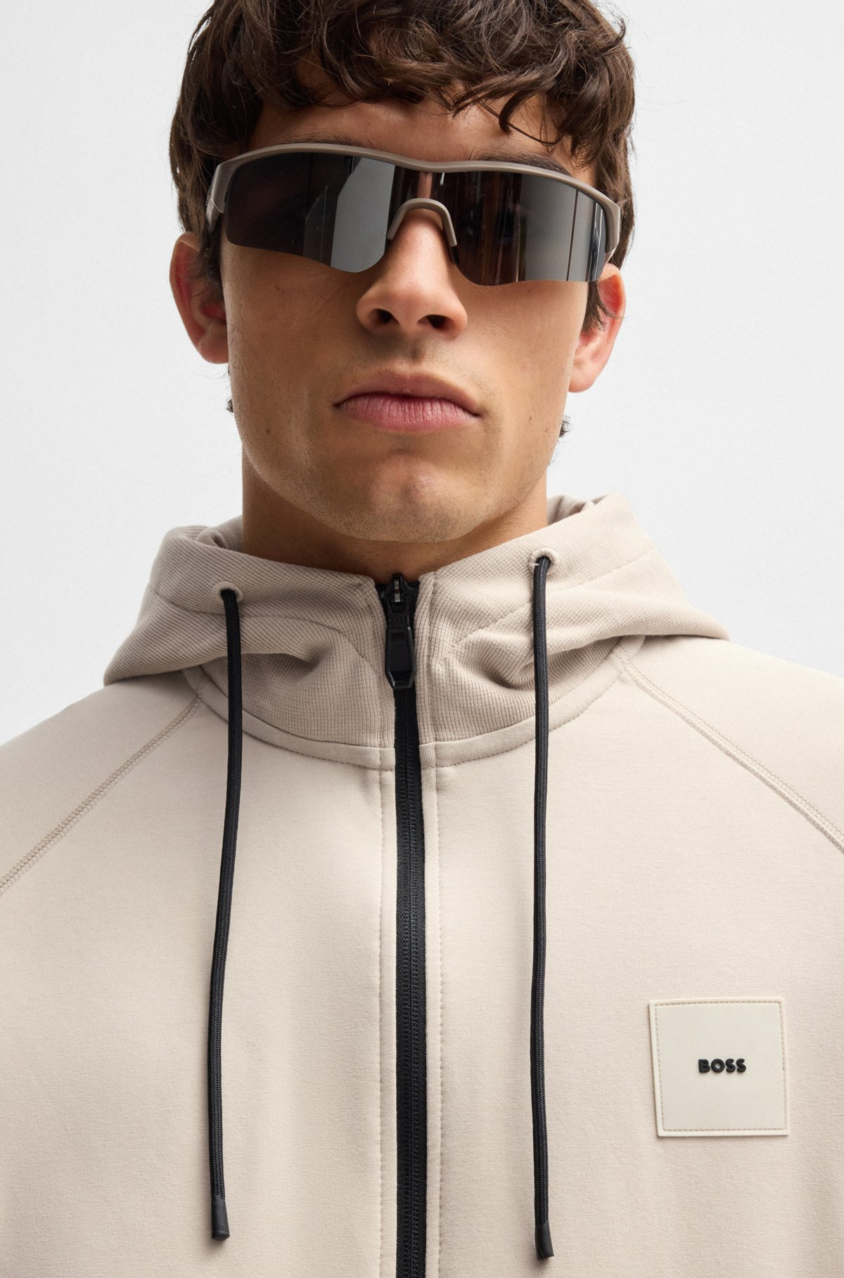ZIP-UP HOODIE WITH LOGO PATCH - 3