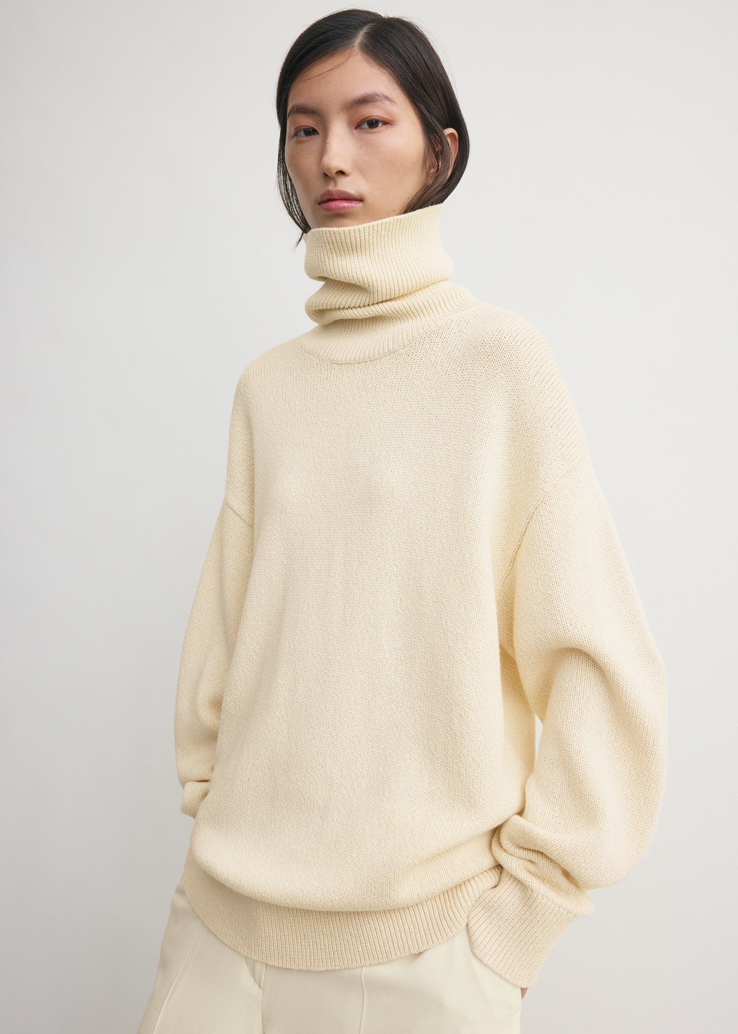 Longline turtleneck ecru - 5