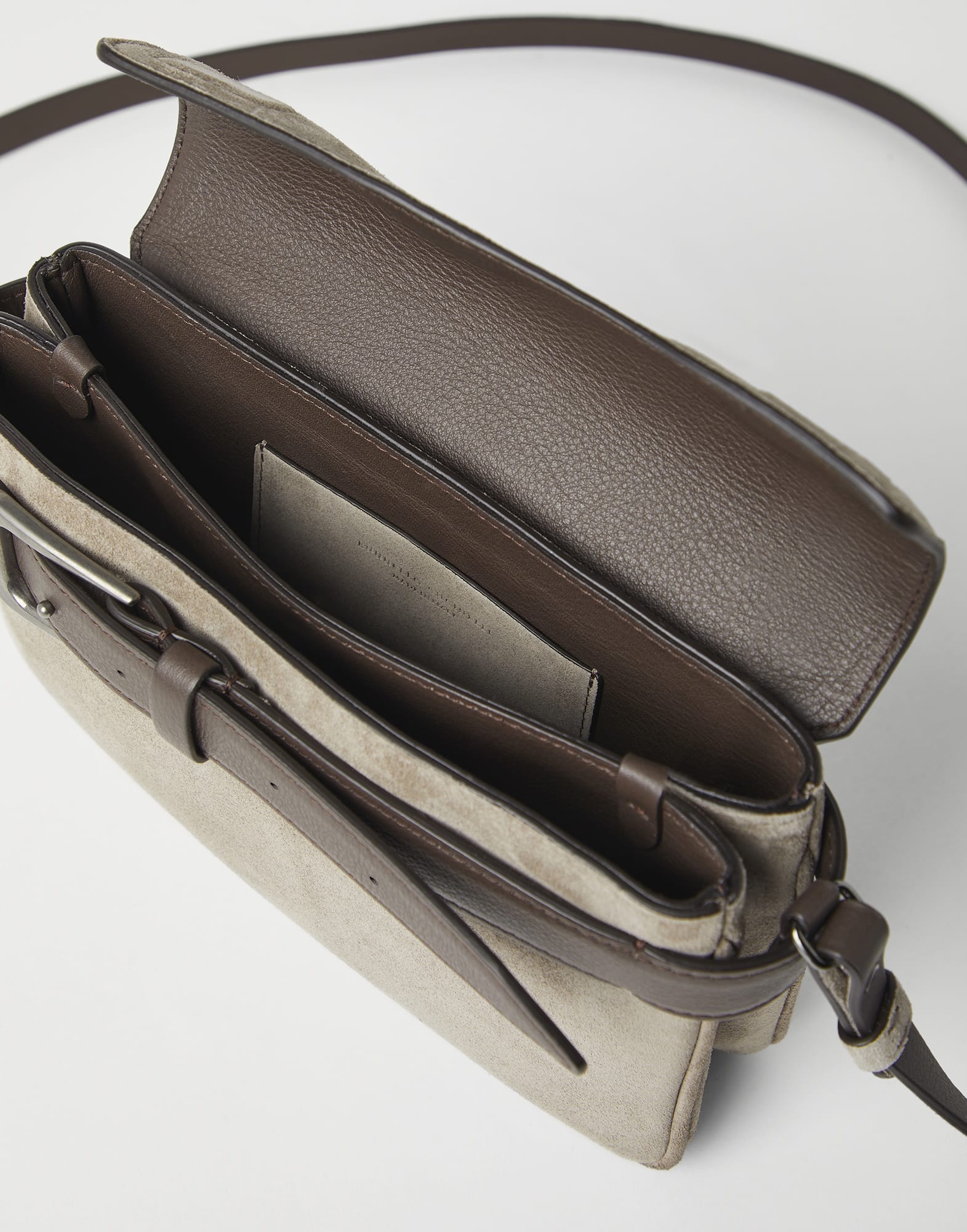 Sartorial small cross-body bag in suede - 5