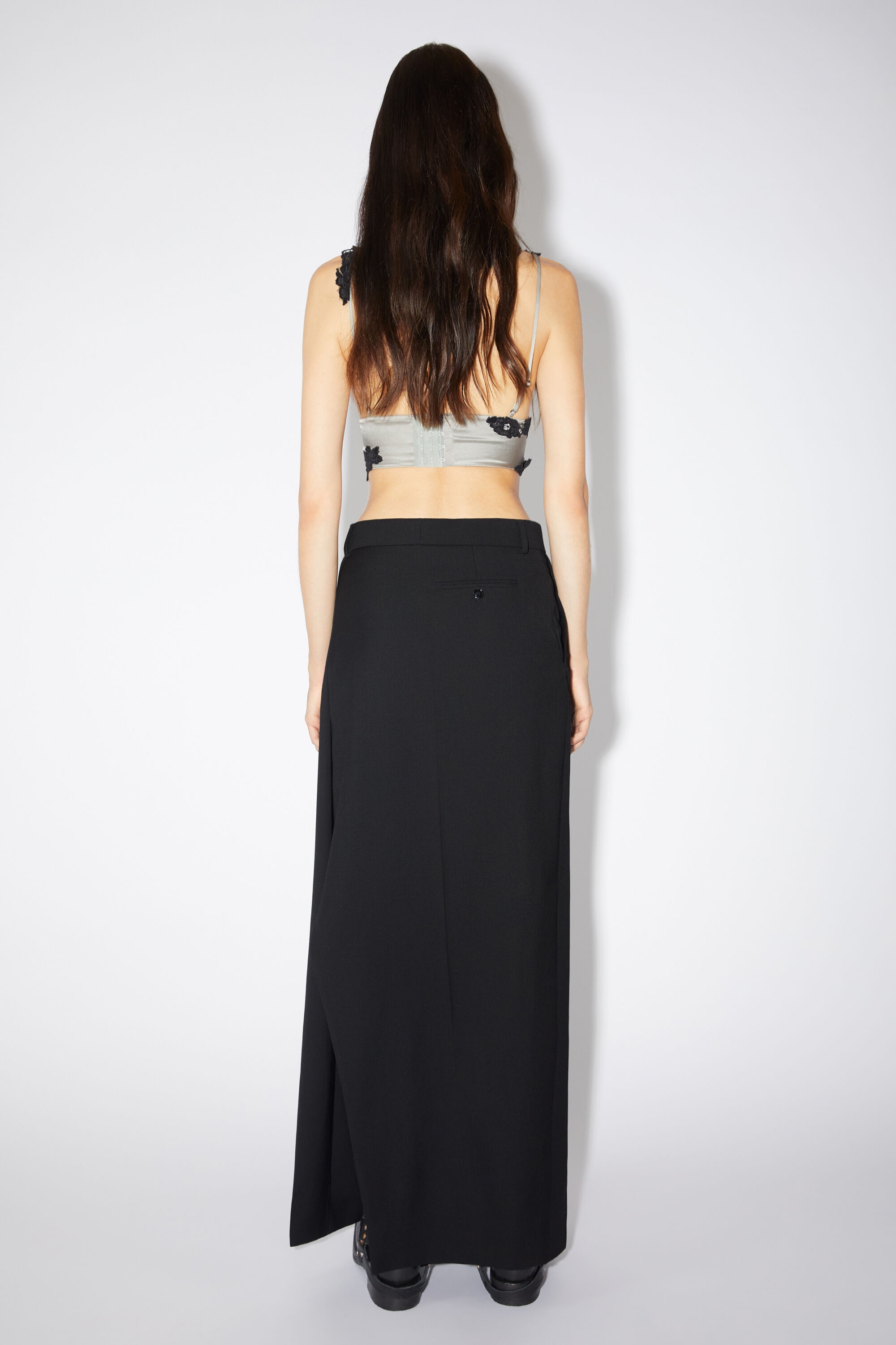 Tailored wrap skirt - Black - 3