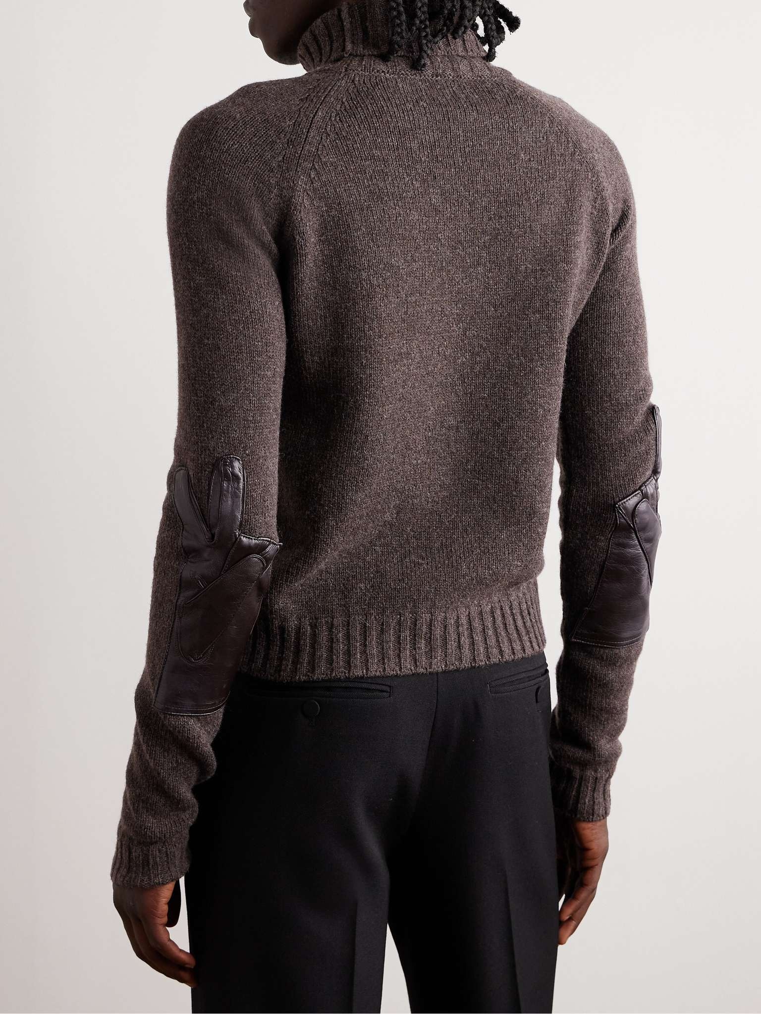 Appliquéd Turtleneck Wool Sweater - 3