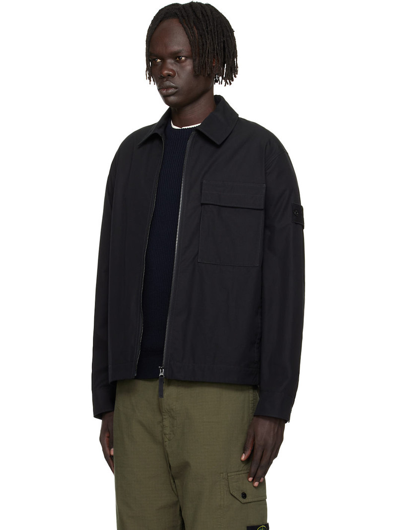 Stone Island Black 1200018 Weatherproof Cotton Canvas Jacket outlook