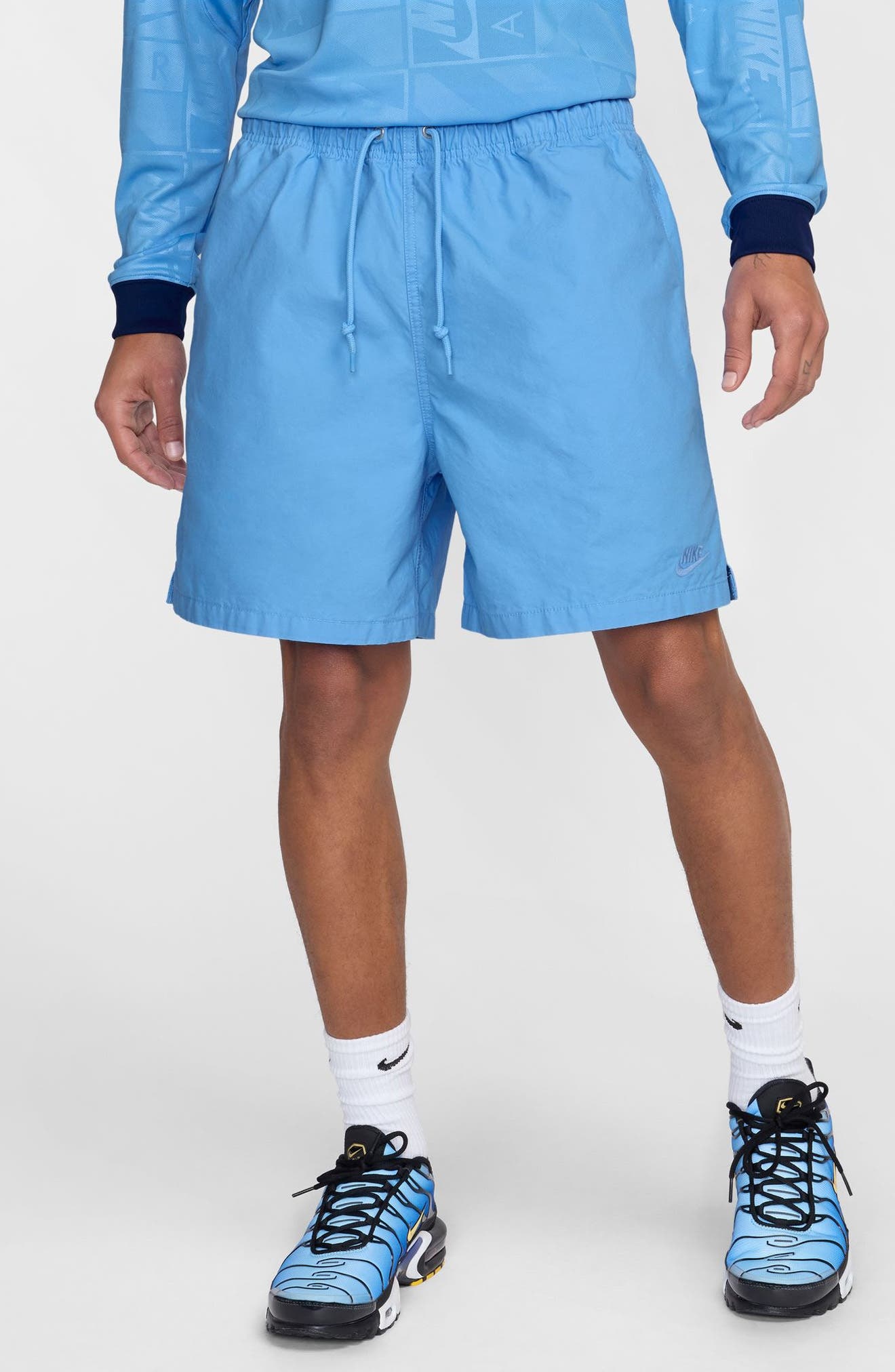 Nike Club Washed Flow Shorts in University Blue at Nordstrom - 1