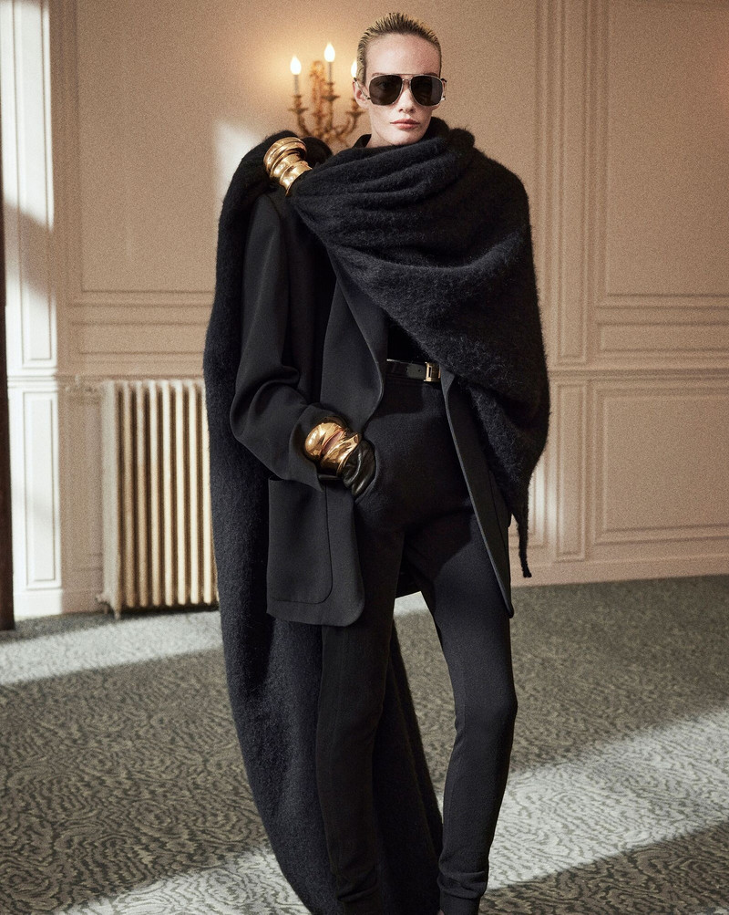 SAINT LAURENT organic bumpy scarf ring in metal outlook