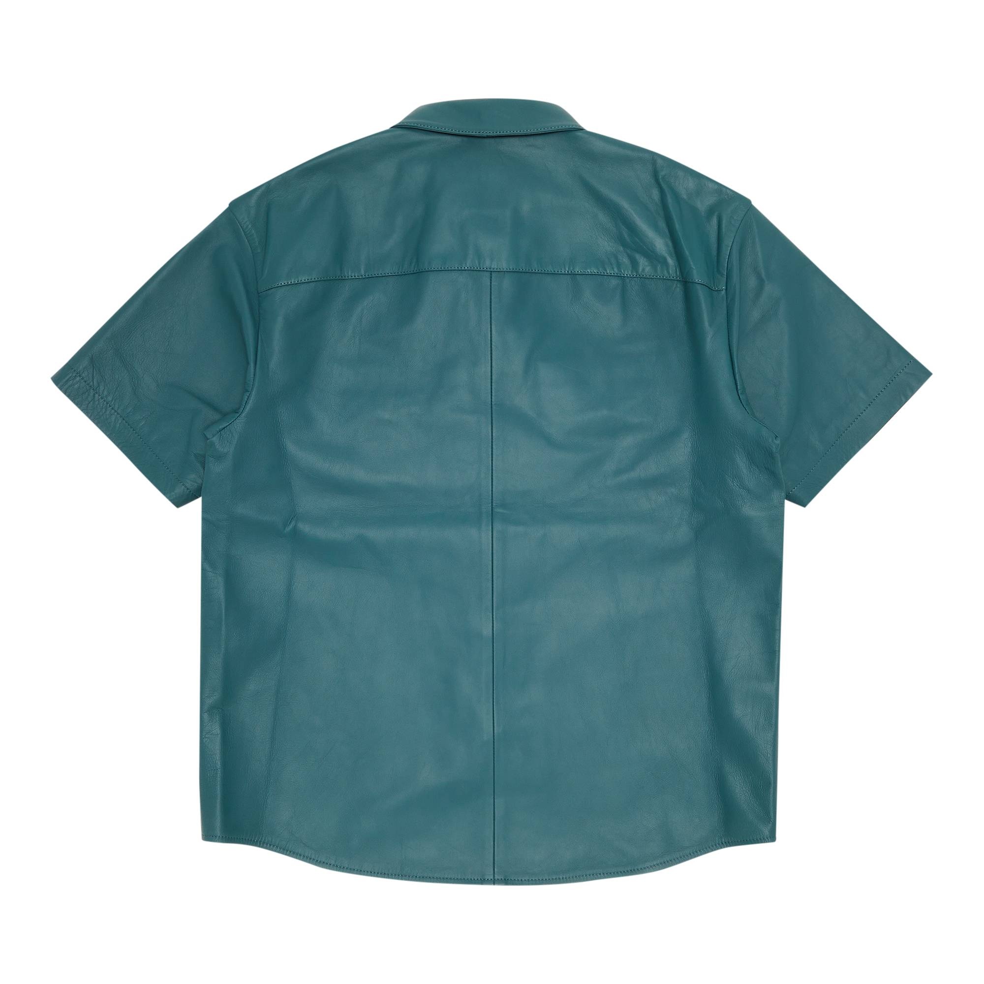 Supreme Short-Sleeve Leather Work Shirt 'Dusty Teal' - 2