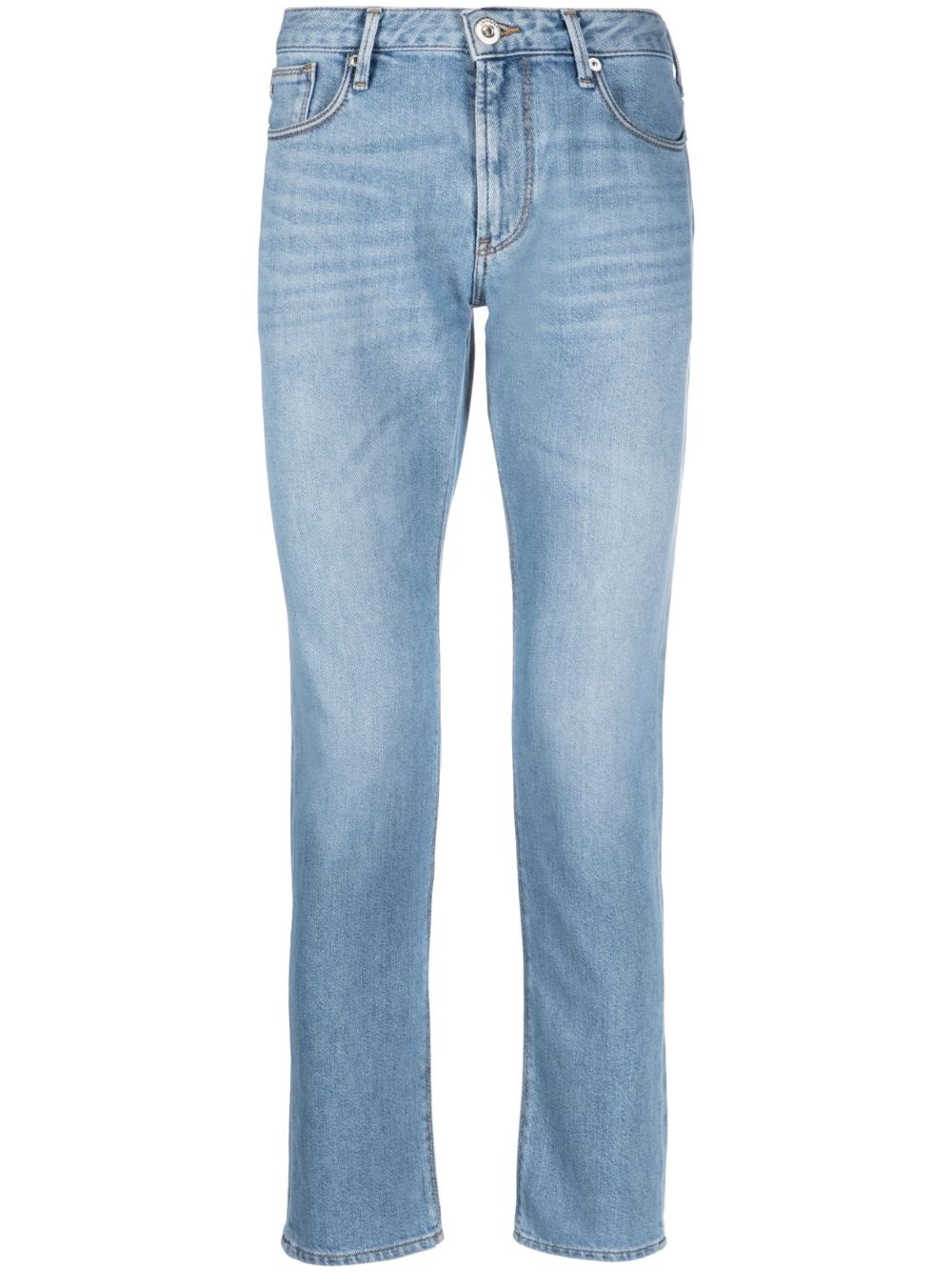 slim-fit faded jeans - 1