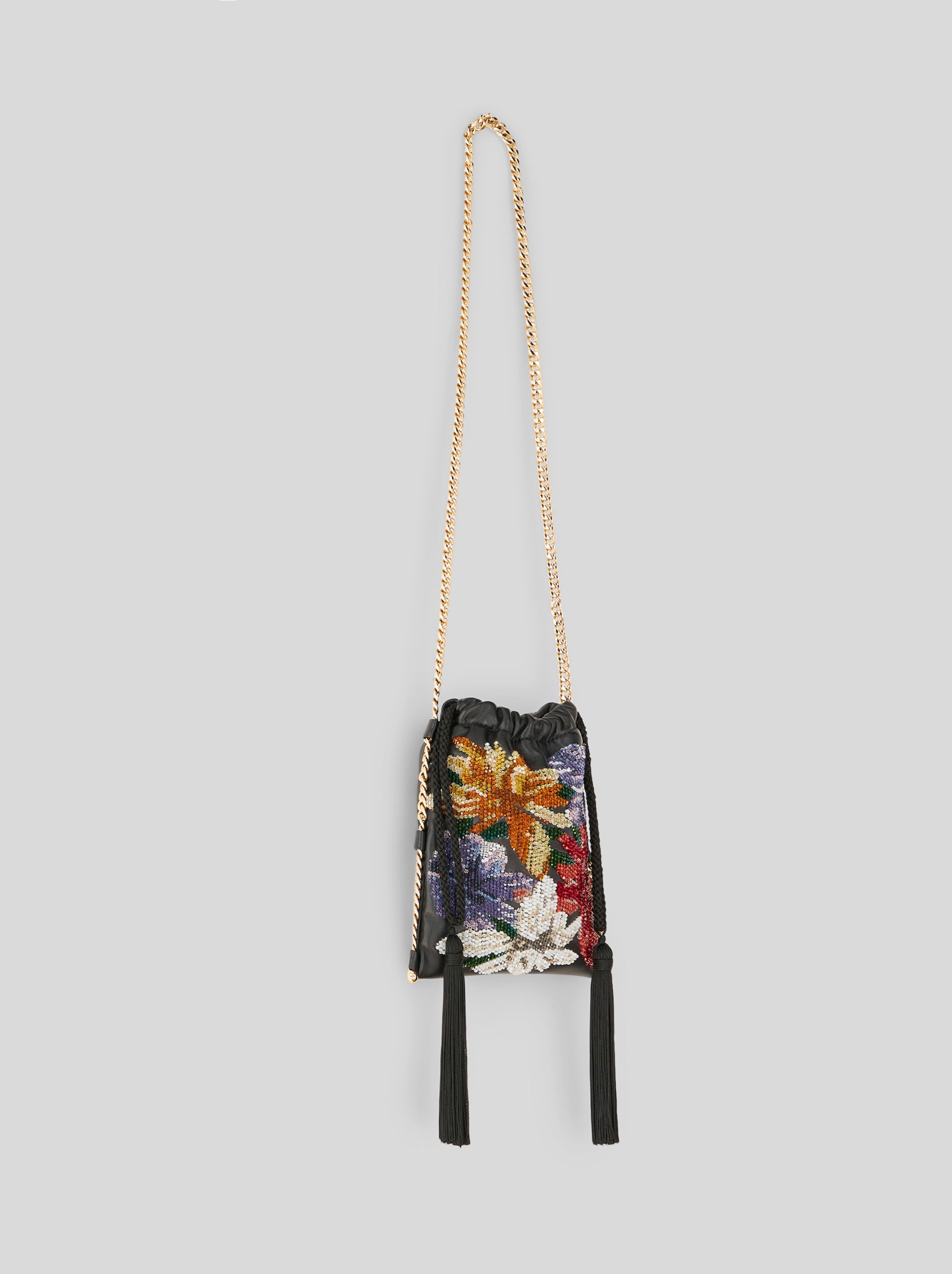 SMALL BAG WITH FLORAL EMBROIDERY AND BEADS - 5