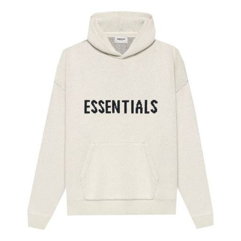 Fear of God Essentials SS21 Knit Logo Hoodie 'Buttercream' FOG-SS21-636 - 1