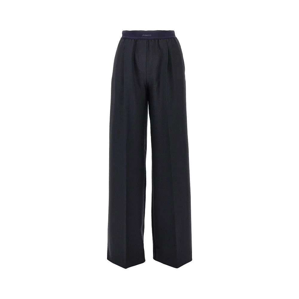 STRETCH WOOL-BLEND WIDE-LEG PANTS - 1