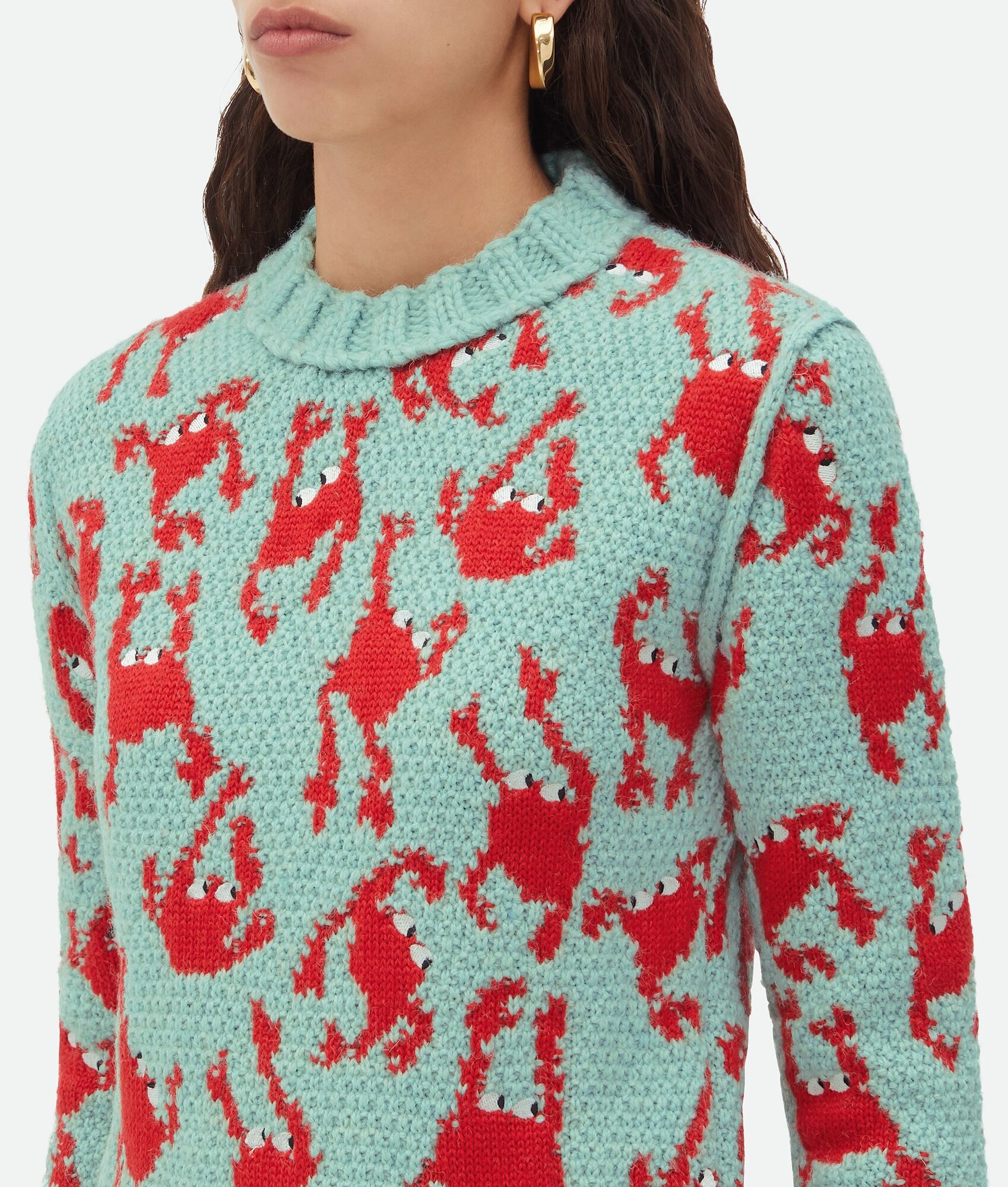 Jacquard Crabs Wool Jumper - 6