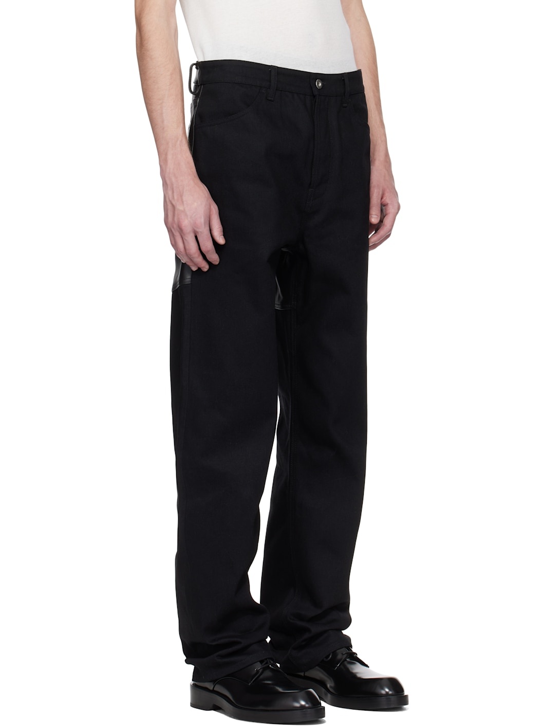 Black WL Leather Jeans - 2