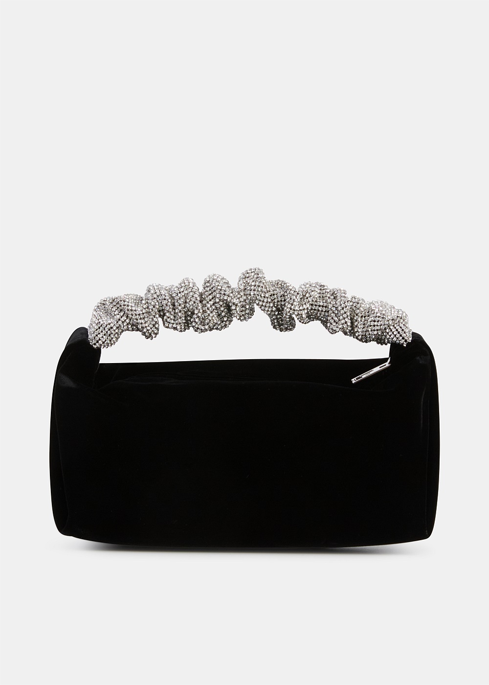 Velvet Crystal Handle Scrunchie Mini Bag - 4