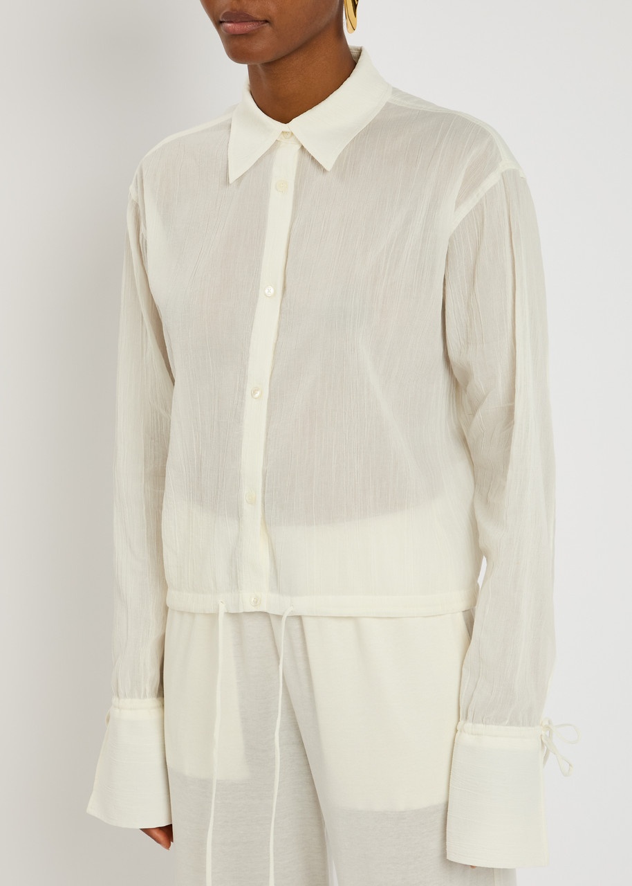 Toteme Semi-sheer Plissé Cotton Shirt - 2