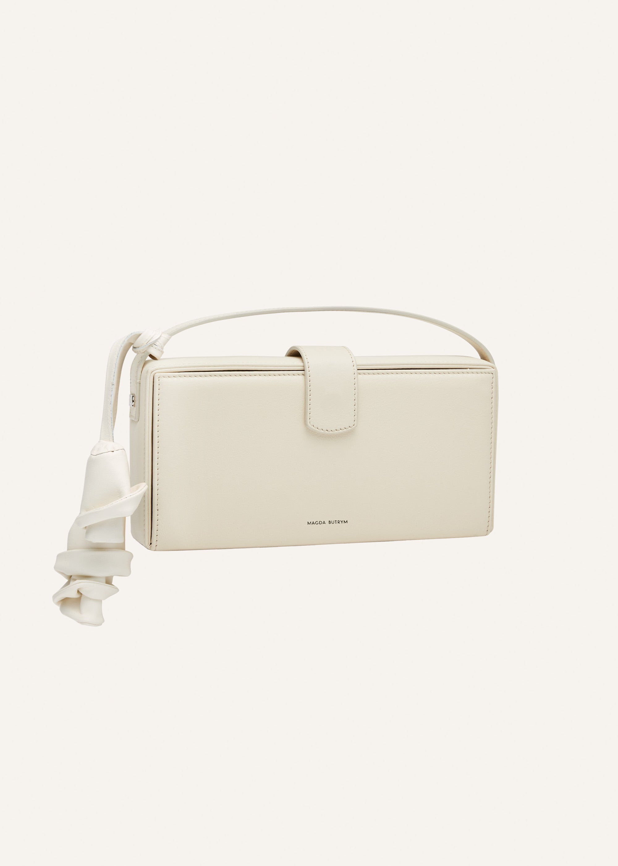 Apolonia bag in cream leather with flower charm - 2