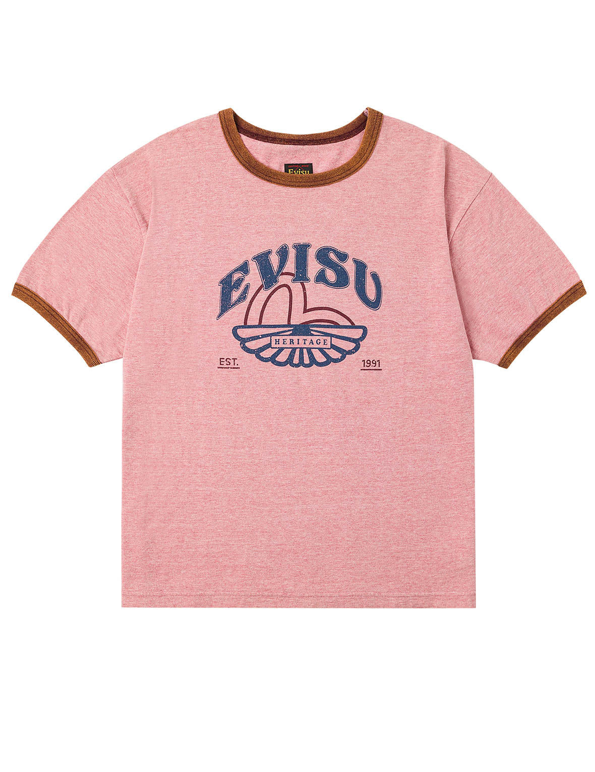 Washed Seagull and Logo Print Regular Fit Ringer T-shirt - 9