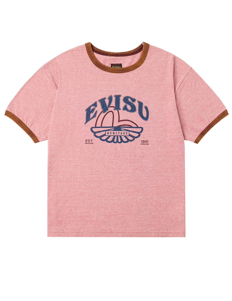 Washed Seagull and Logo Print Regular Fit Ringer T-shirt 9