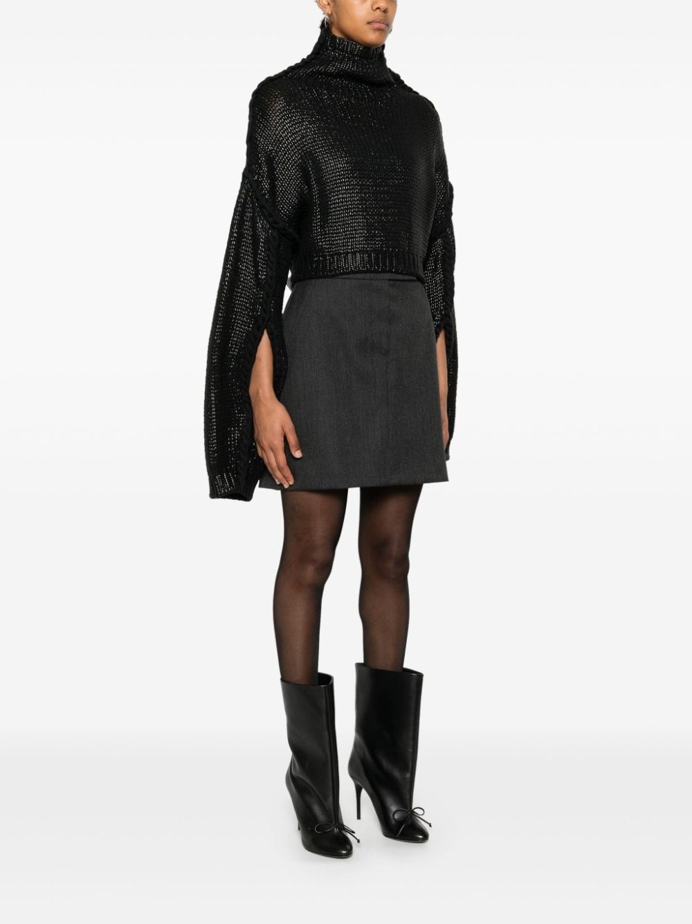 Cropped cotton sweater - 4