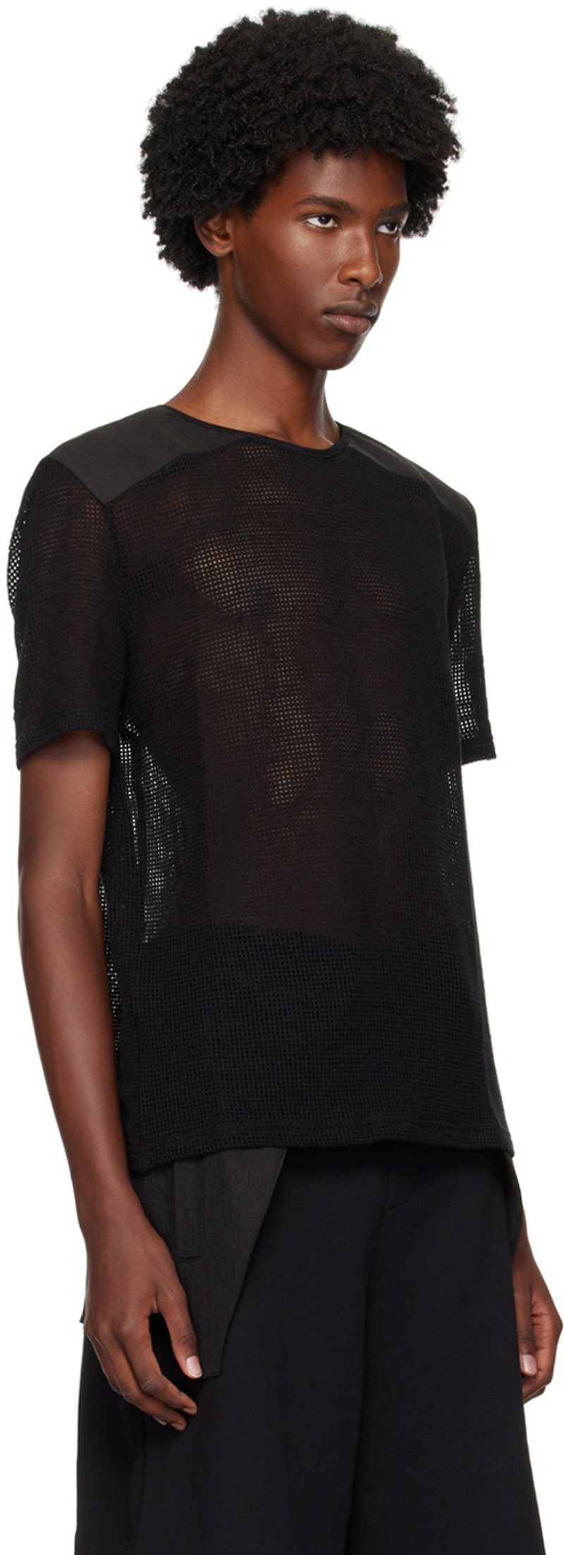 OLLY SHINDER Black Net T-Shirt outlook