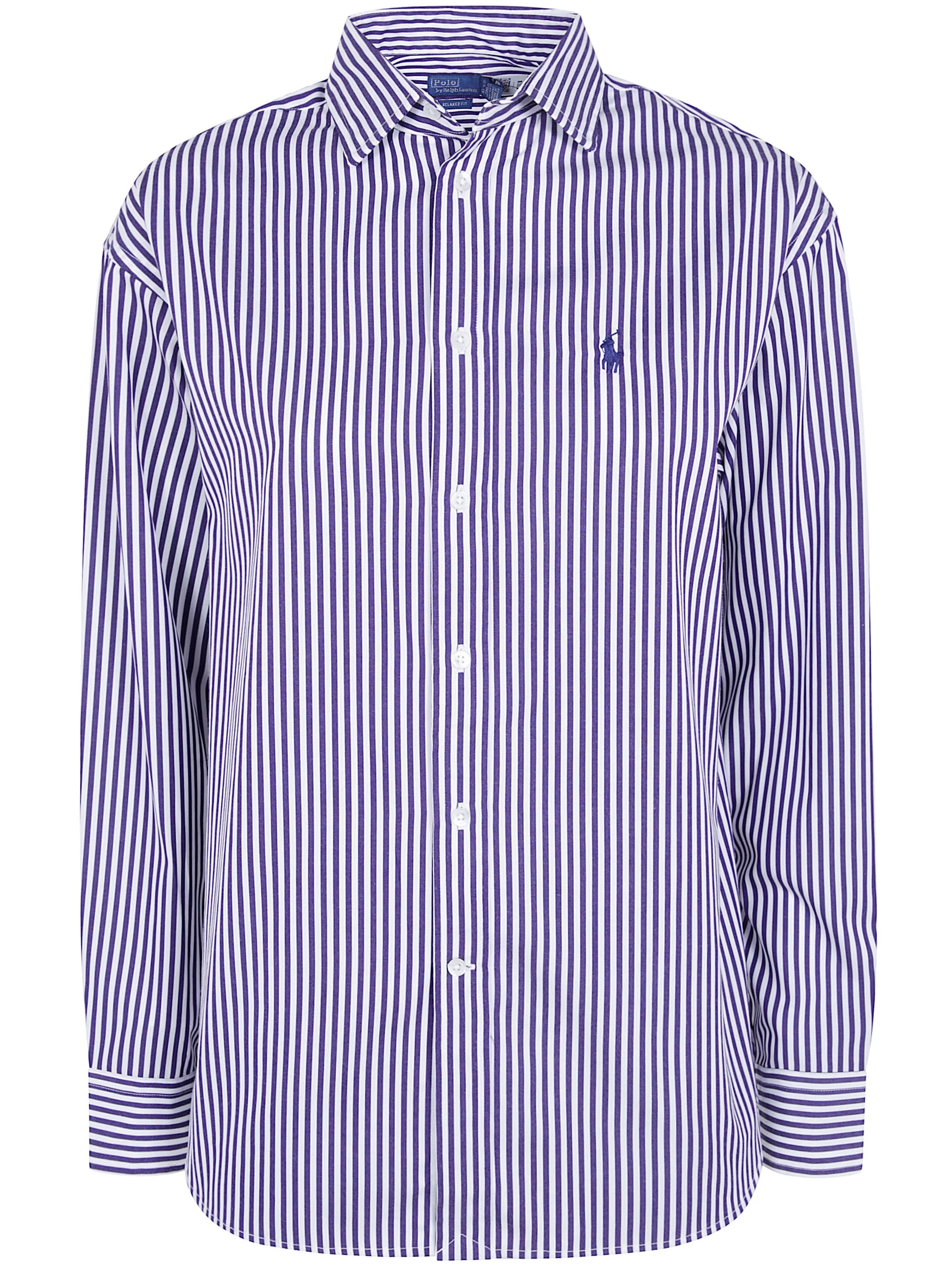 Shirt Striped Long Sleeve "Champion Purple White" - 1