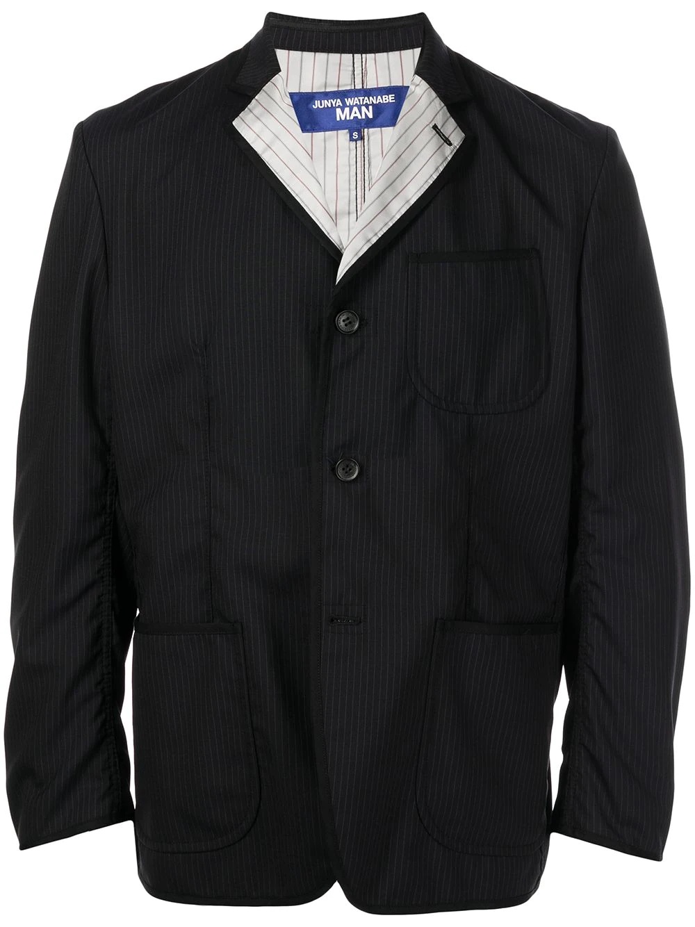 pinstripe single-breasted blazer - 1