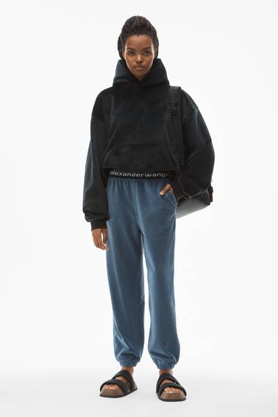 Alexander Wang logo elastic jogger in stretch corduroy outlook