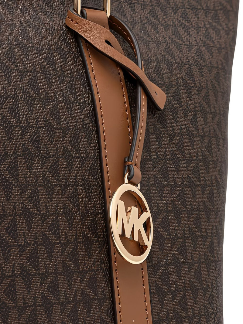 logo-print leather-trim tote bag 4
