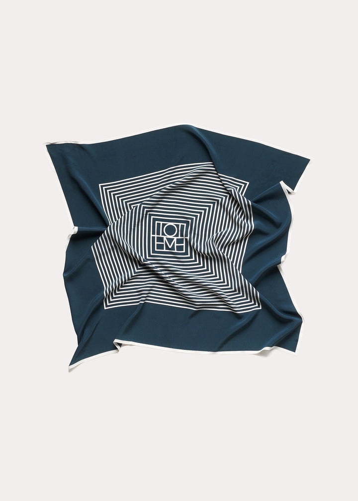 Centered monogram silk scarf dusk - 6
