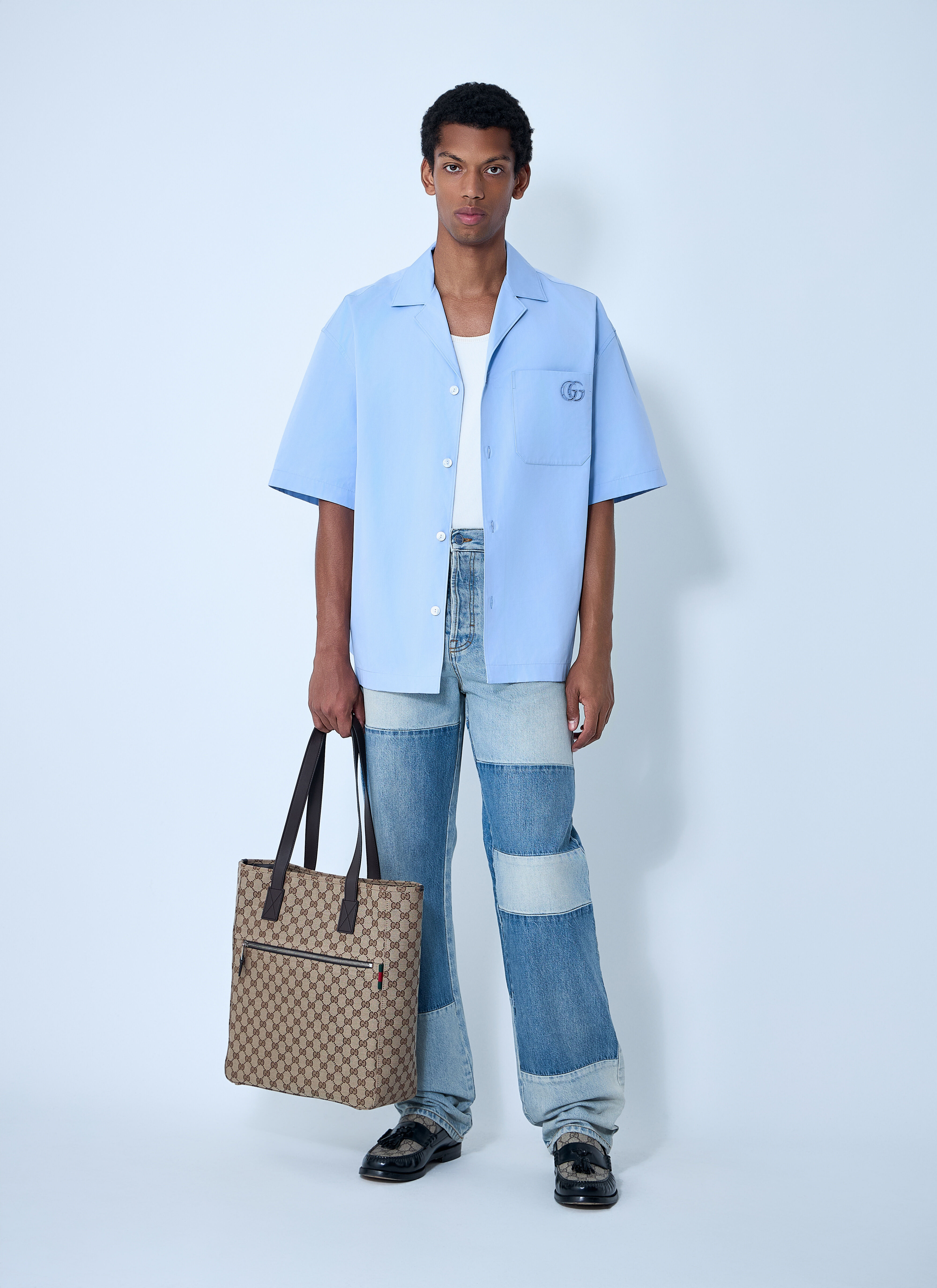 Logo Embroidery Camp Collar Shirt - 2