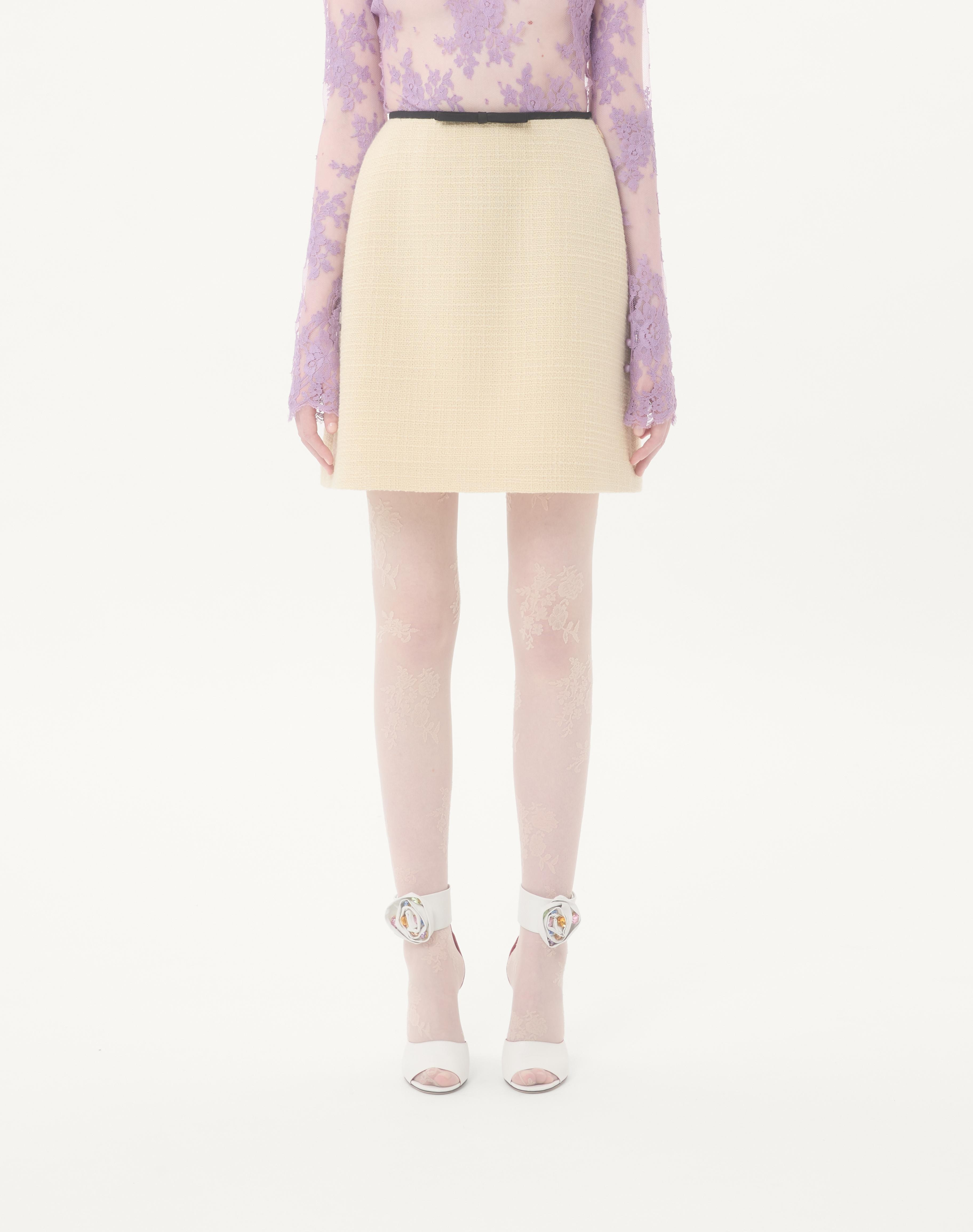 PLAIN WOOL TWEED SKIRT - 3