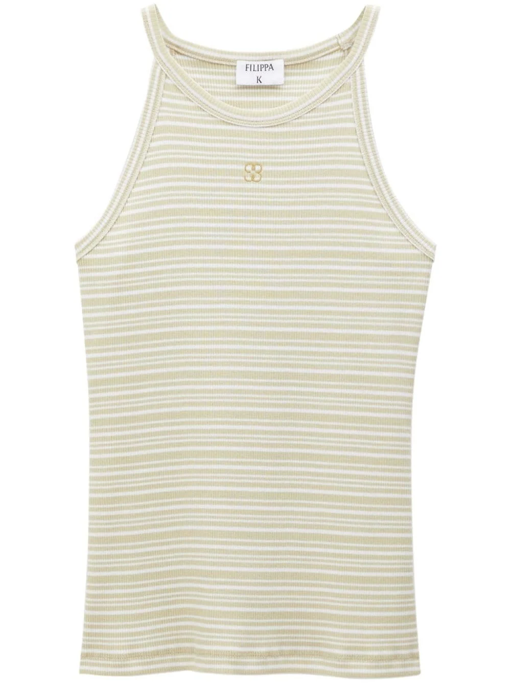 monogram-embroidered striped organic cotton tank top - 1