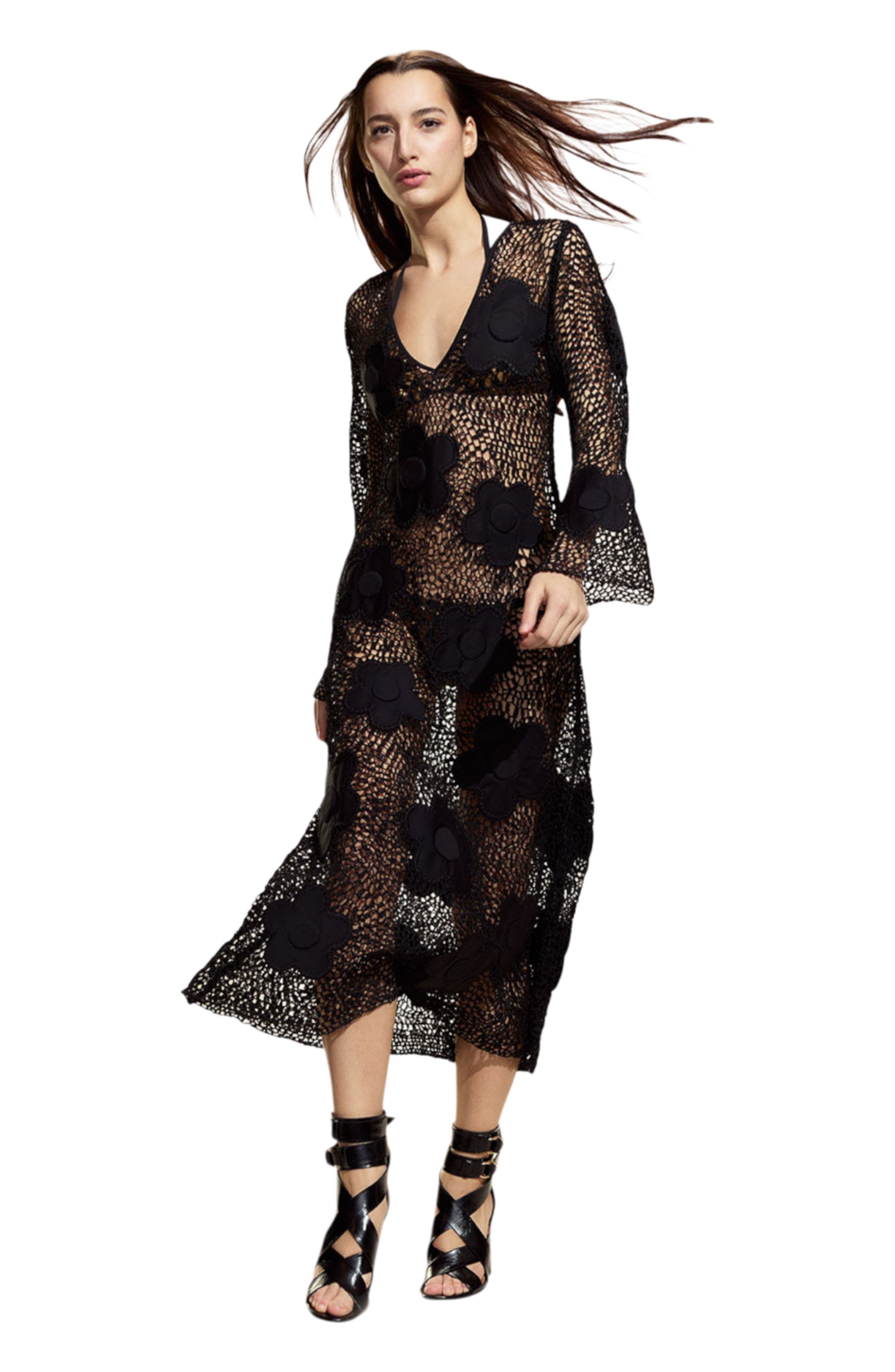 Cynthia Rowley Ibiza Crochet Cover Up in Black at Nordstrom - 1