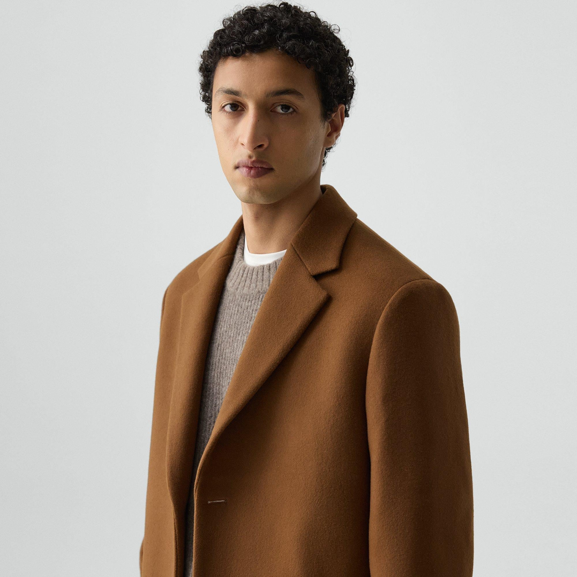 Two-Button Coat in Plush Melton - 5
