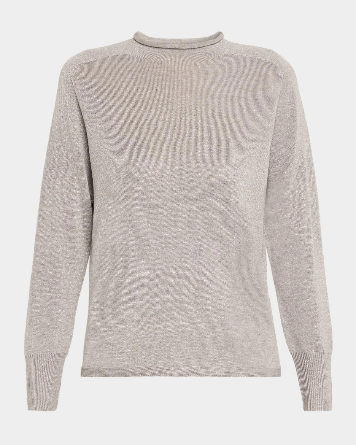 Lisa Funnel-Neck Shimmer Knit Sweater - 1